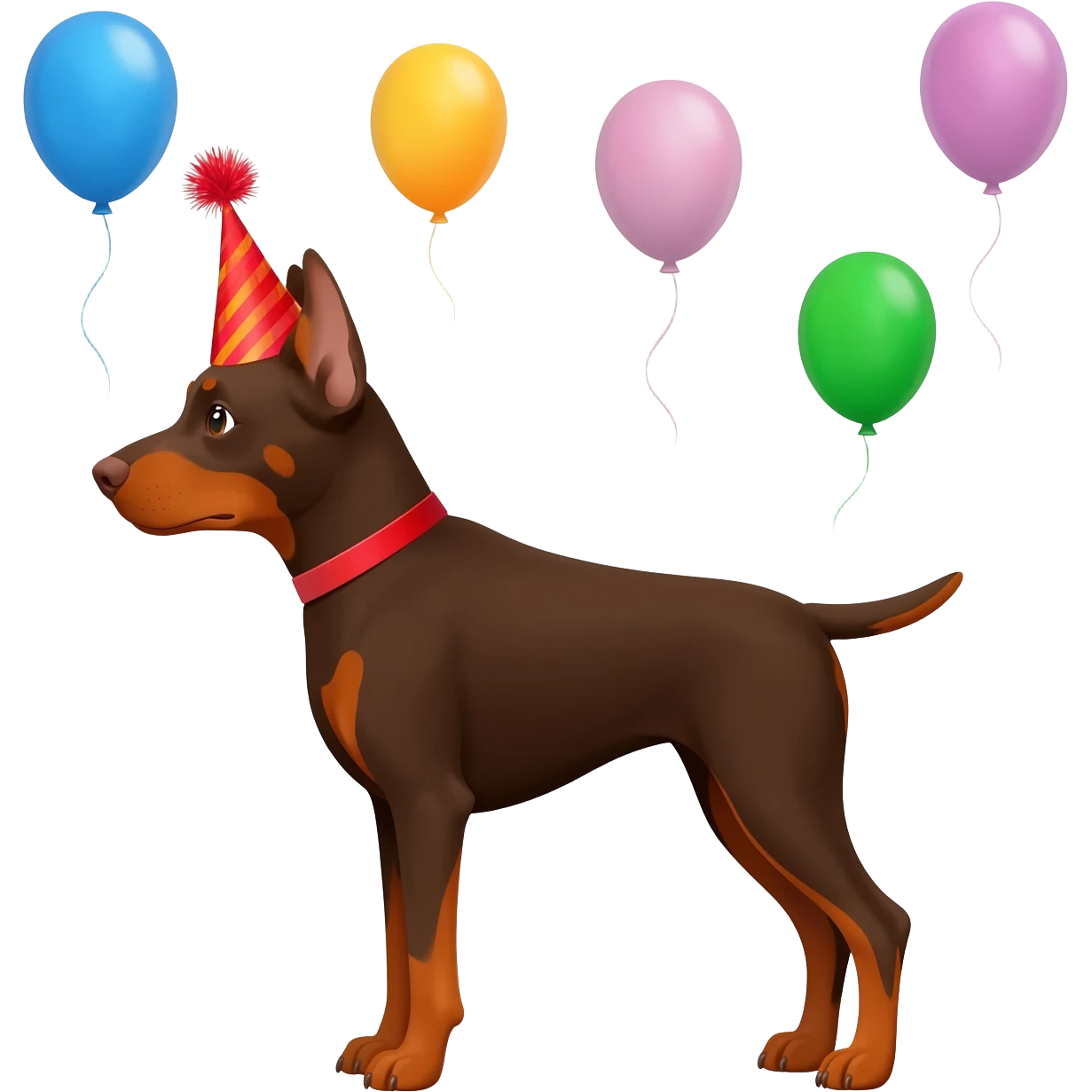 Brown German pinscher birthday emoji emoji