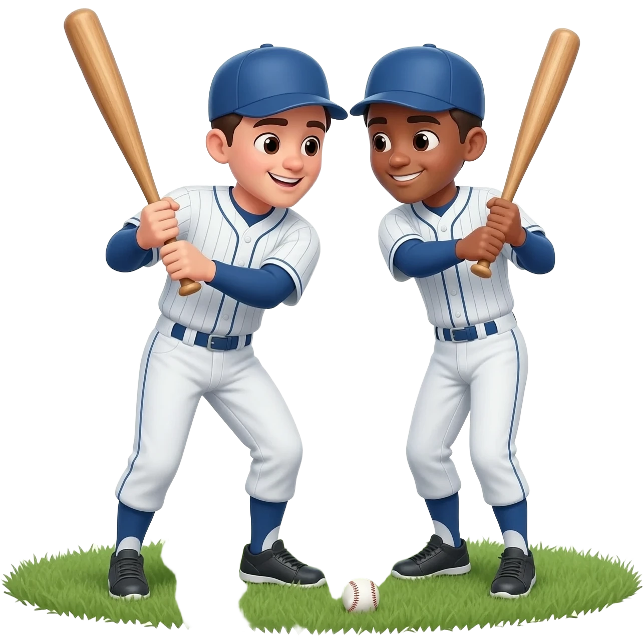 dos amigos jugadno baseball machos emoji