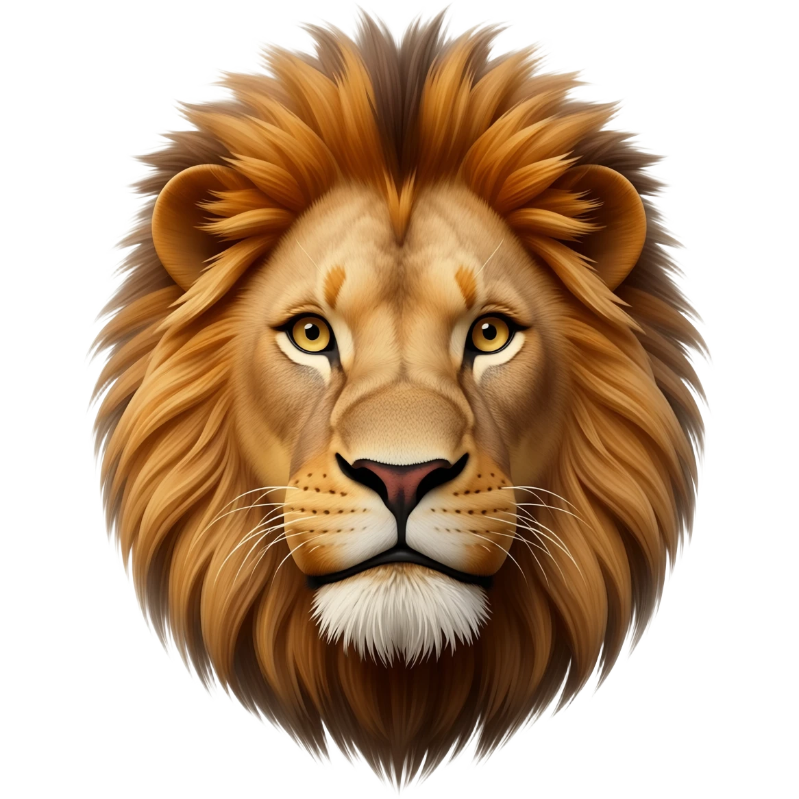 Serious realistic majestic looking lion face emoji