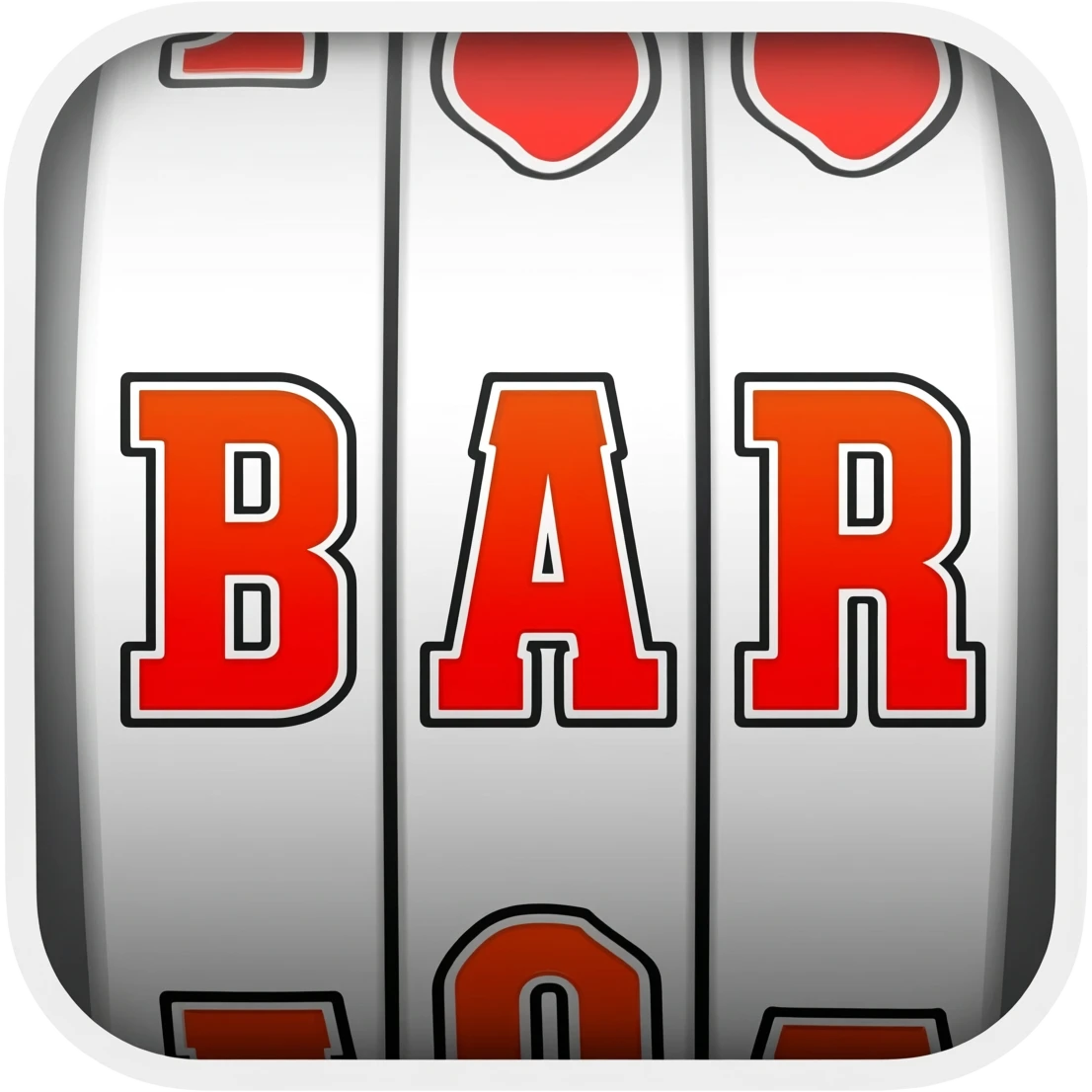 a bar symbol for slot machines. with text bar and a rounded rectangle around it emoji