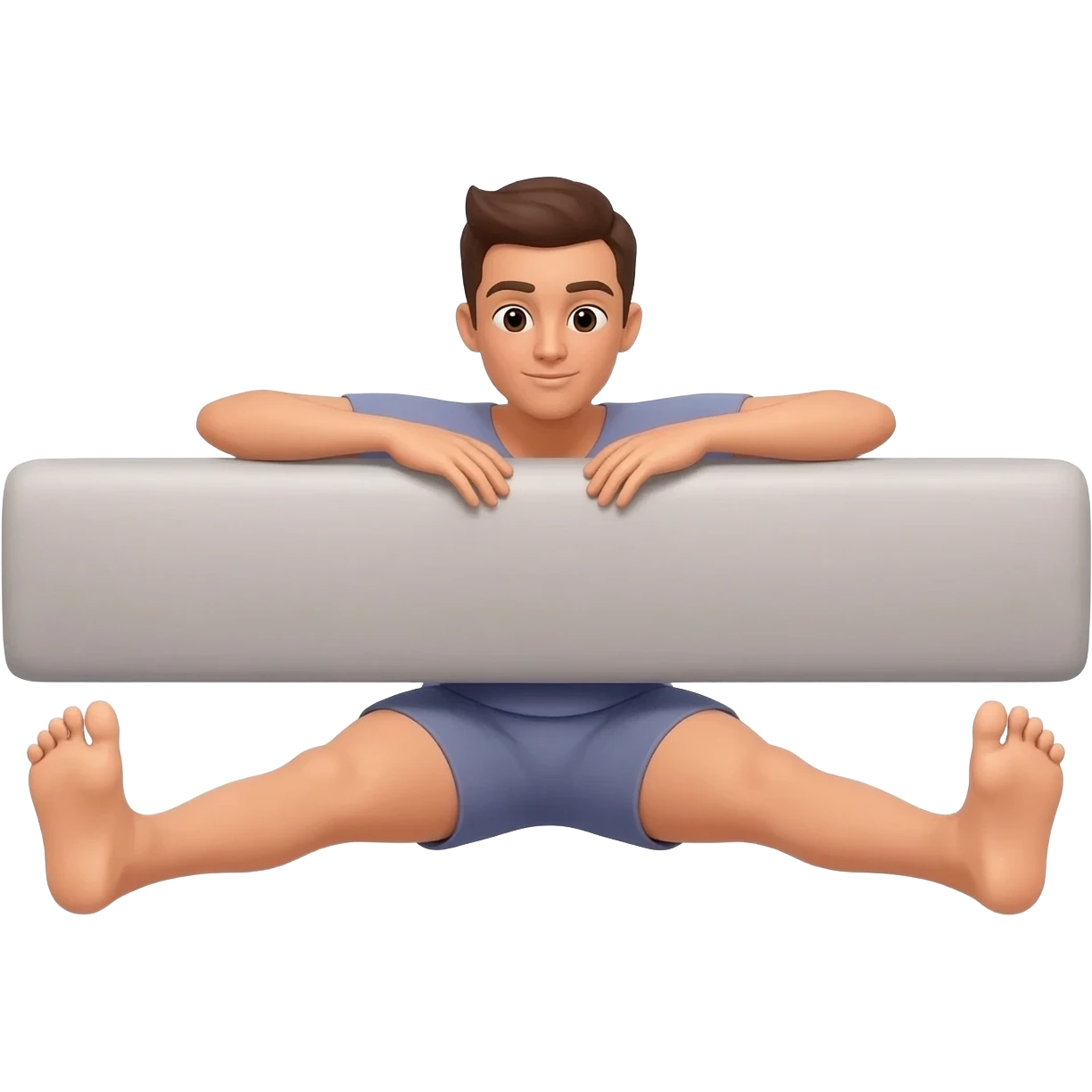 Spread legs out and up into the air and place arms on back rest emoji