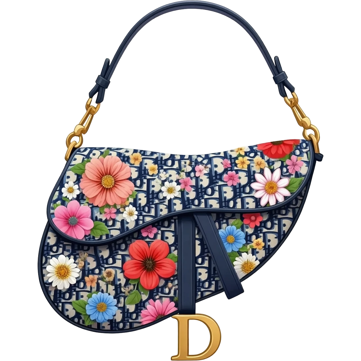 floral dior saddle bag emoji