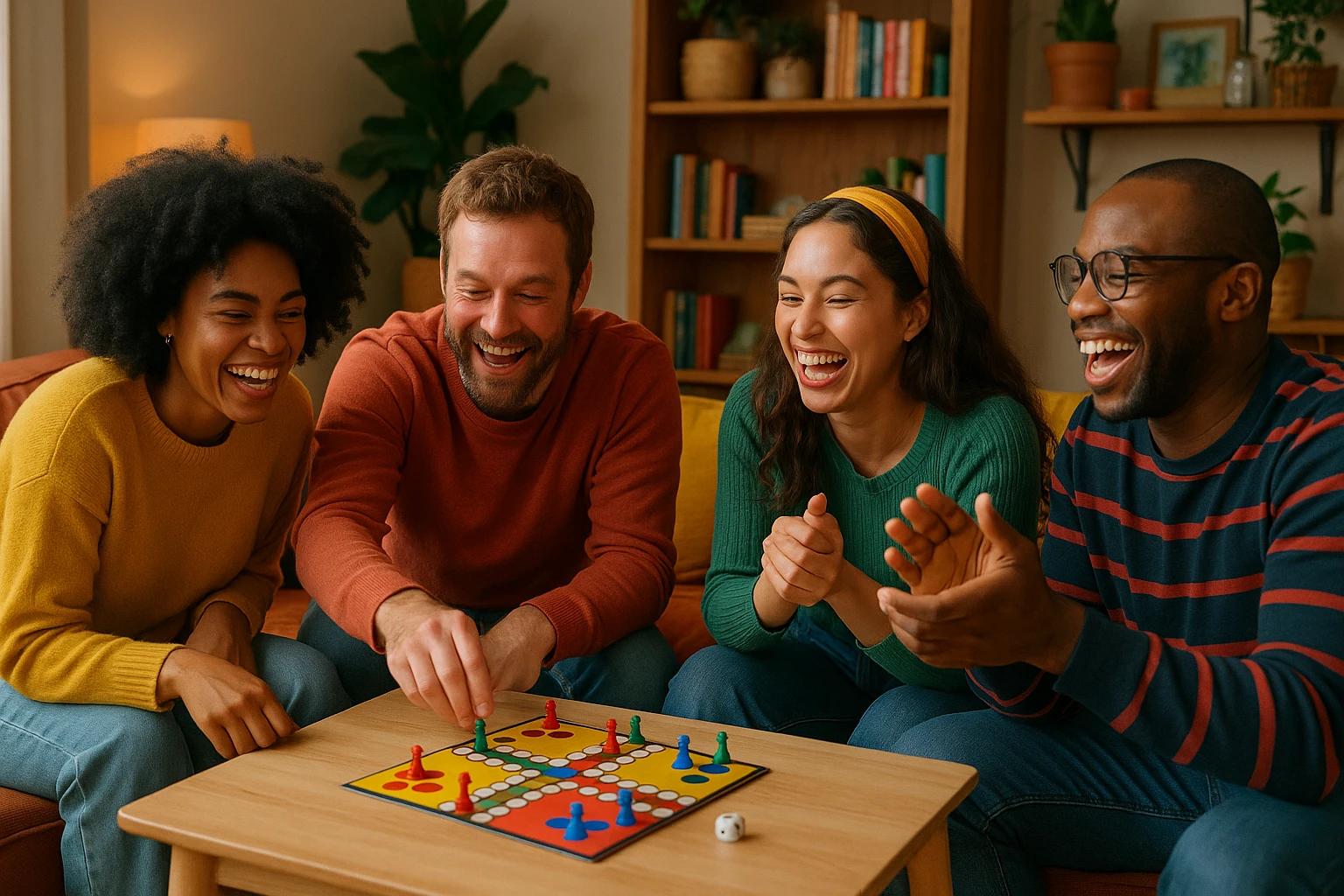 group of friends playing a fun game emoji