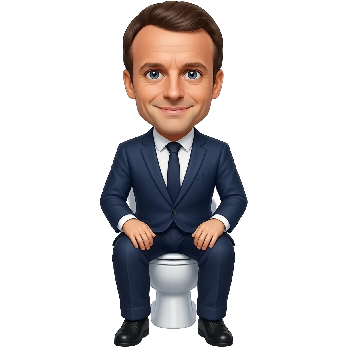 Macron sur des toilette emoji