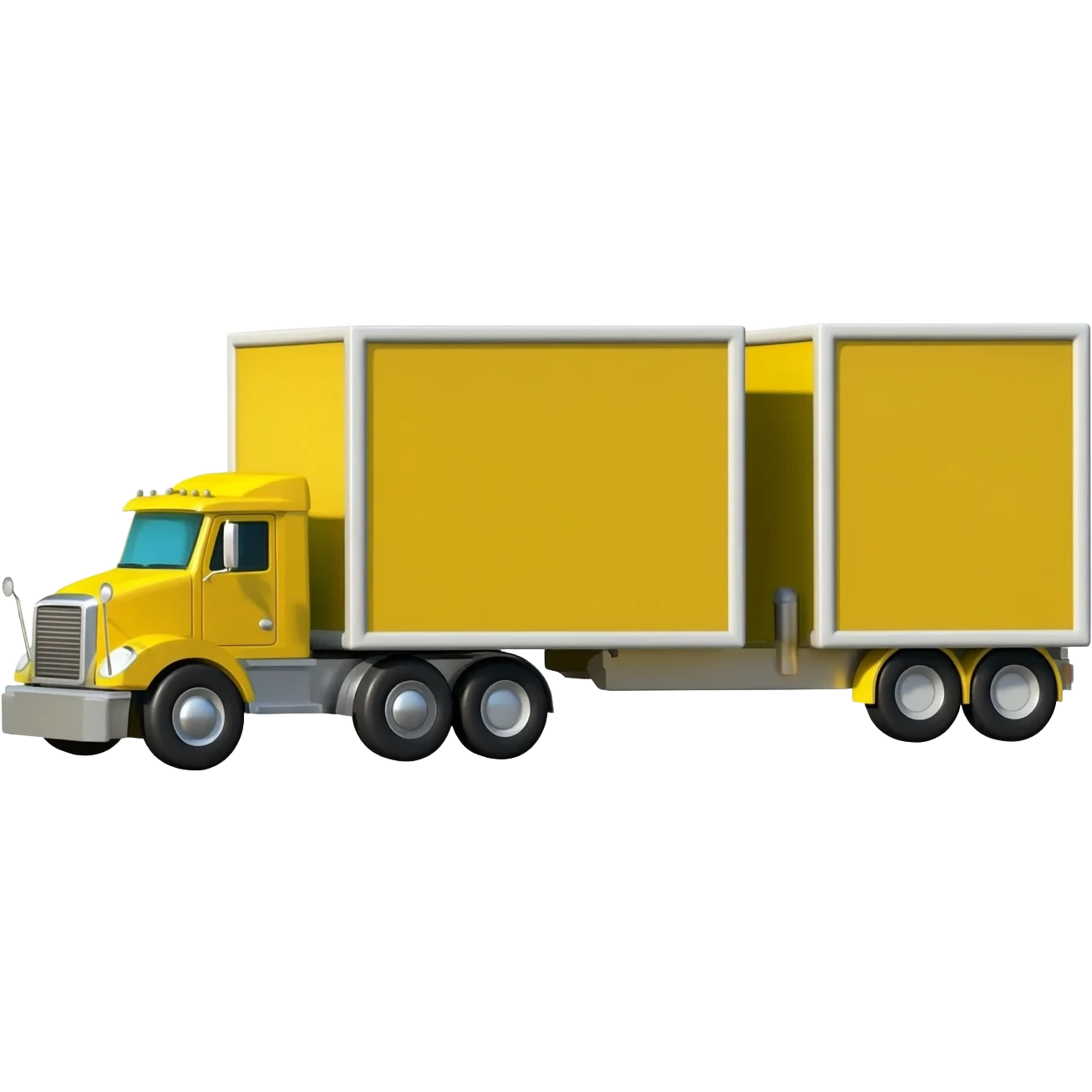 Yellow semi hauling doubles emoji