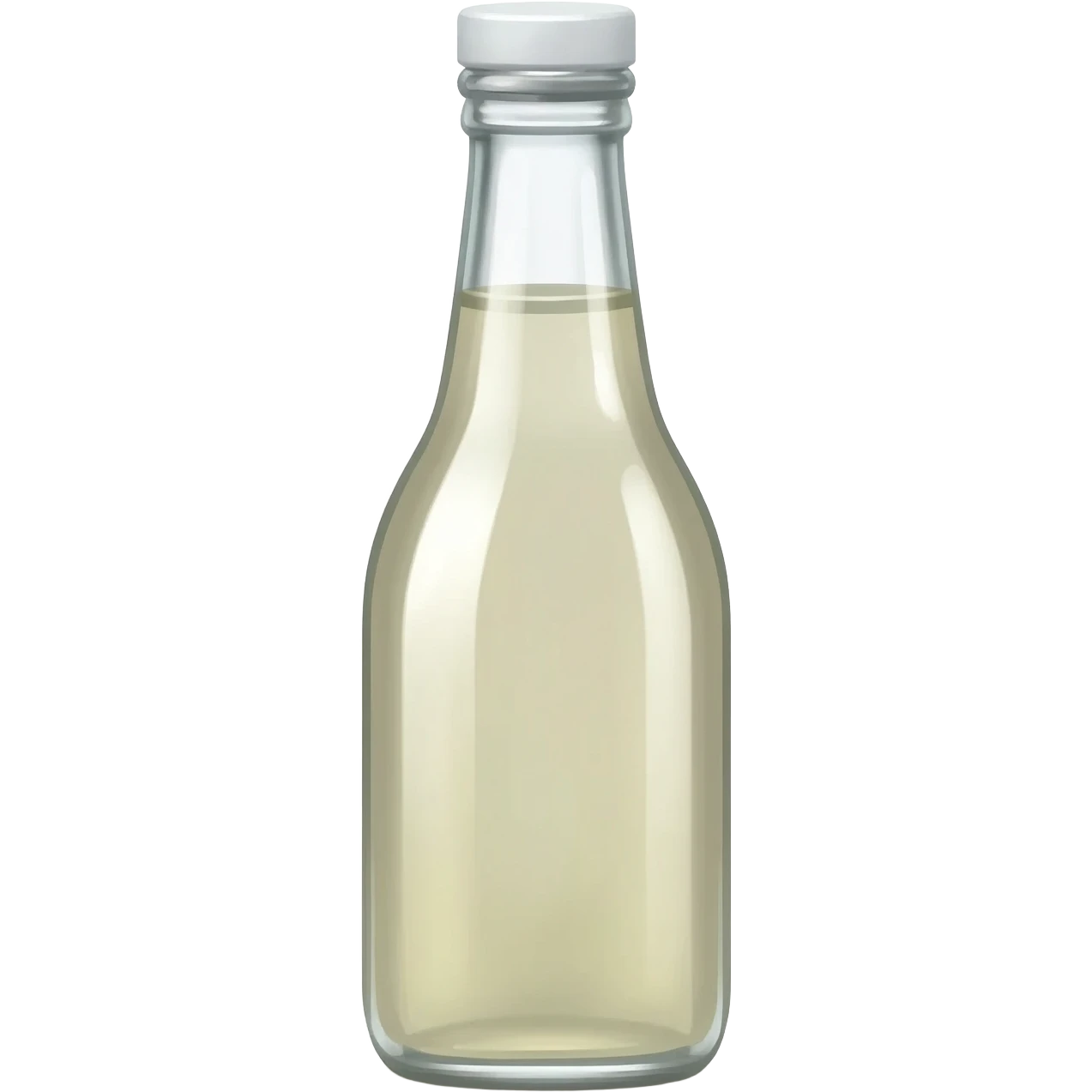 aesthetic clear sugarcane syrup in tall clear full glass bottle with white lid realistic soft textures emoji