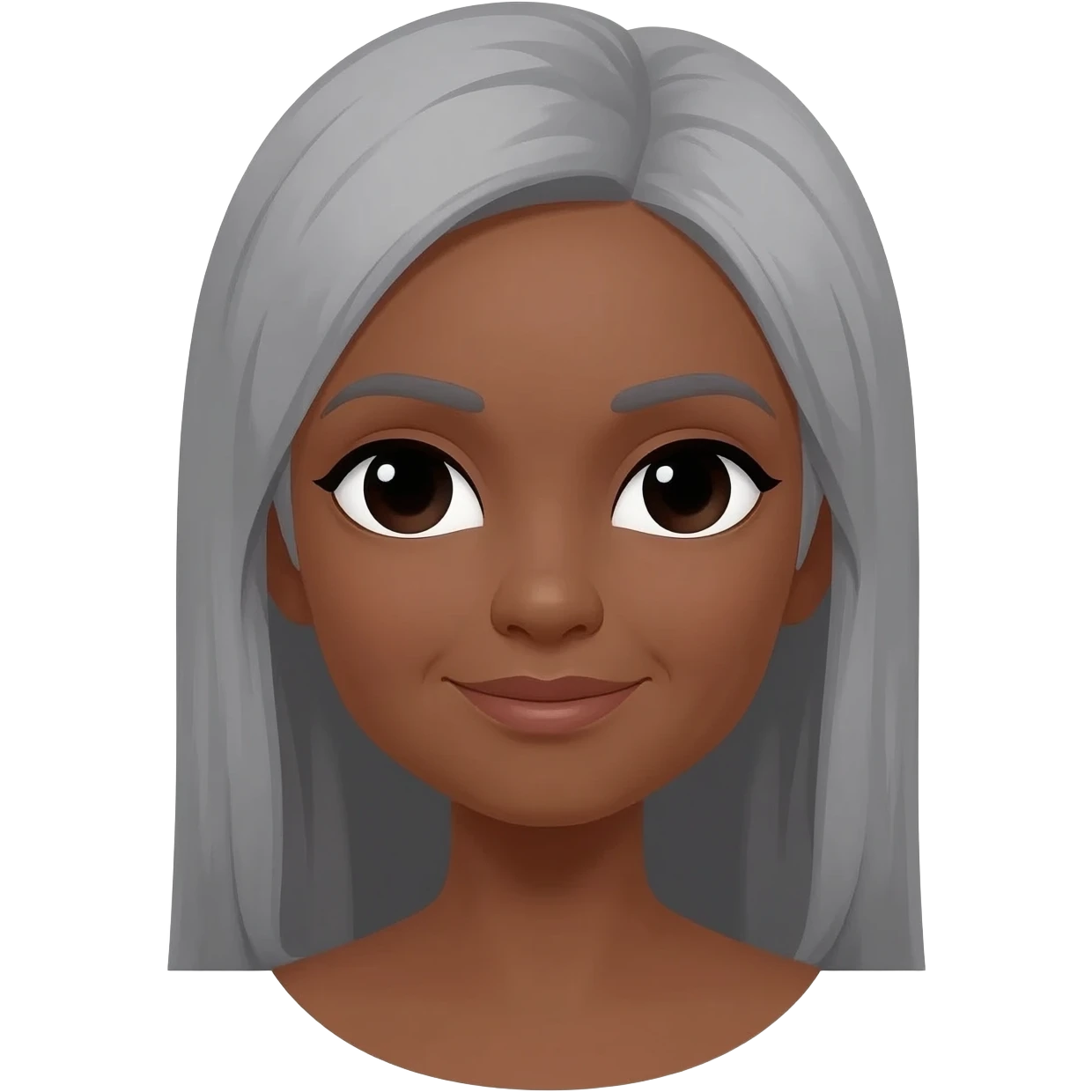 Gray hair  black woman  longer  hair straight hair emoji