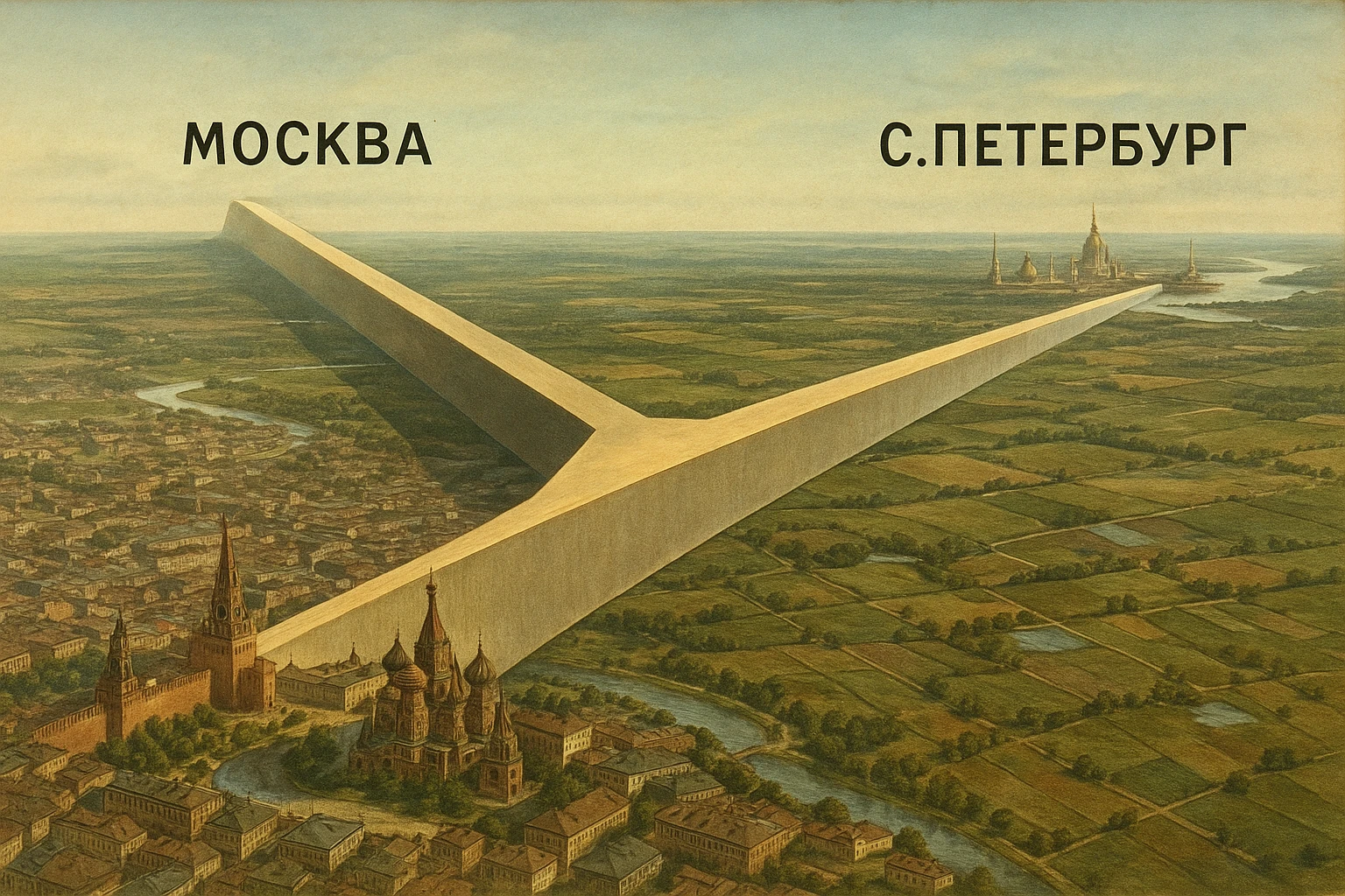 Москва соединена с Санкт-Петербургом и образовывает единый город-луч. Чем-то похожий на NEOM

Архивные цветные фото 1920 год emoji