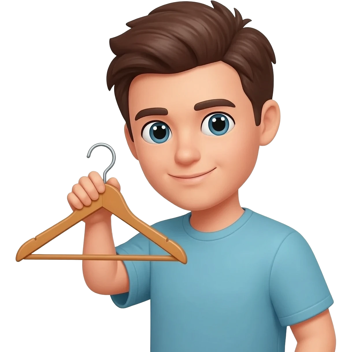 Emoji holding a clothes hanger emoji