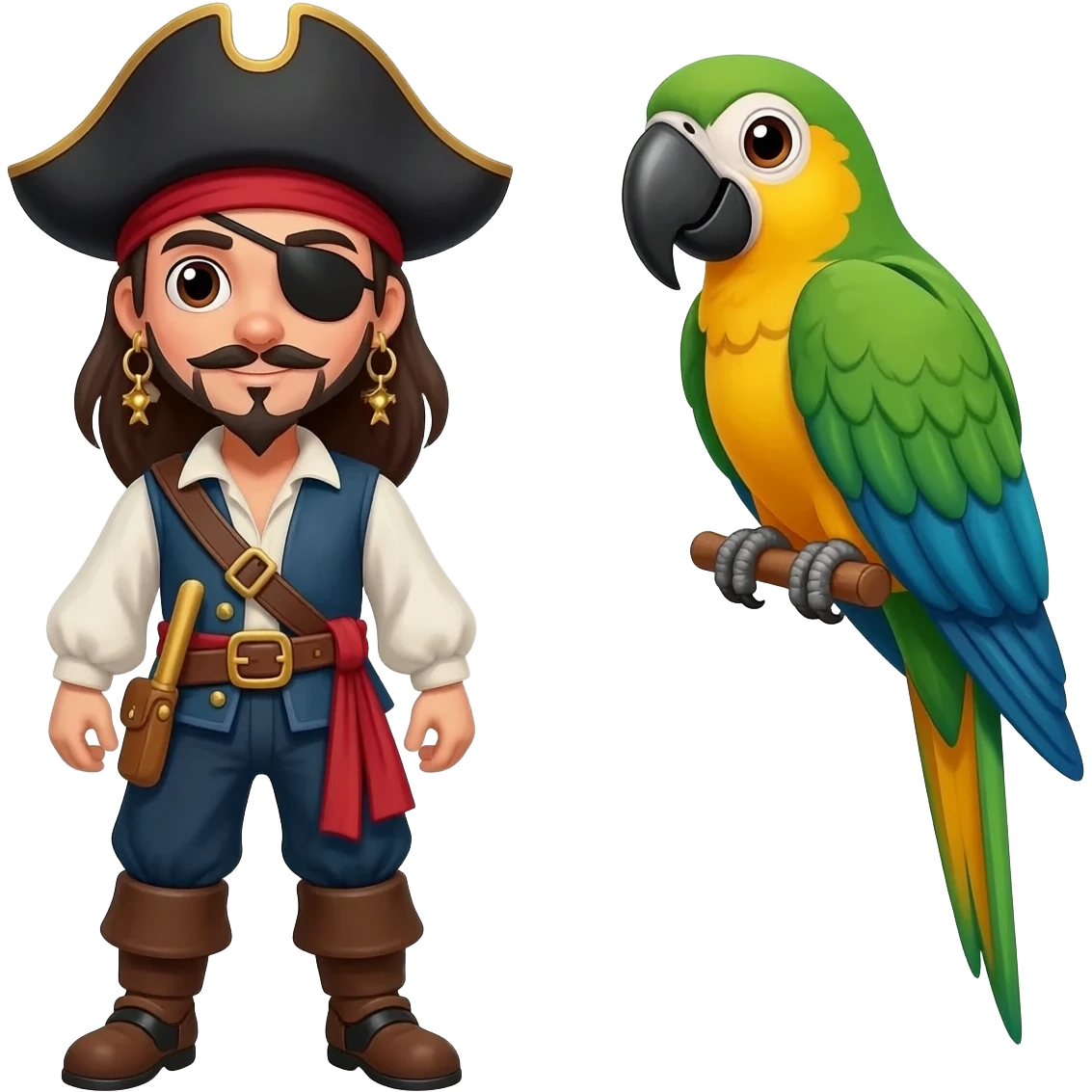 pirate and parrot emoji