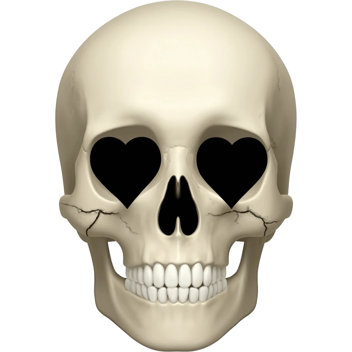 Black hearted eyes skull emoji
