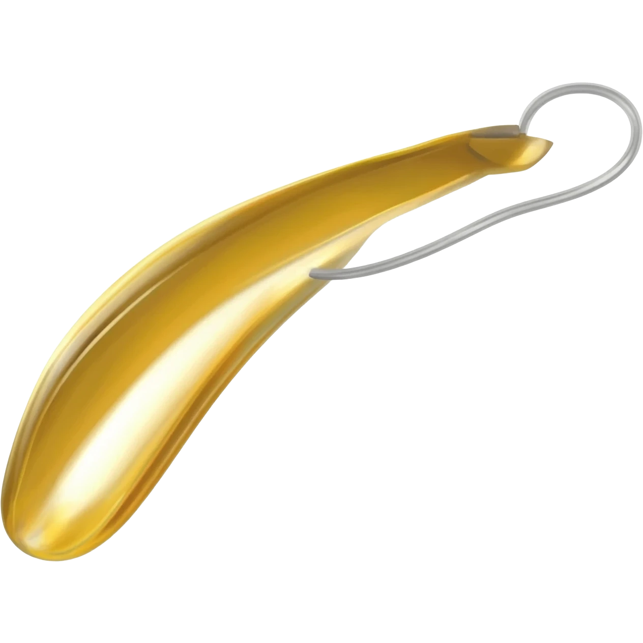 Simple Golden fishing rod with silver fishing line emoji