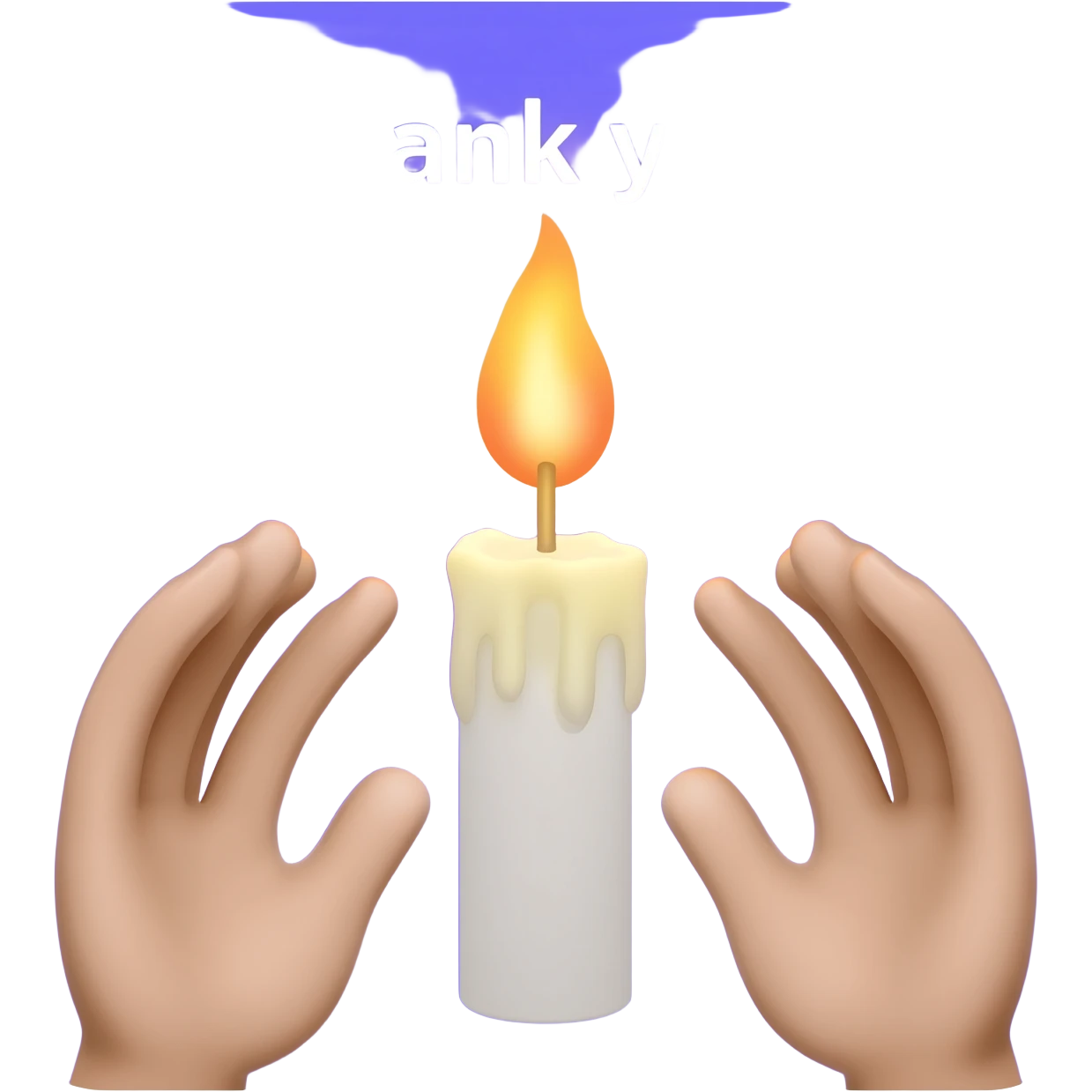 A fb picture that shows thanks with a Vertical position🙏 hands praying and seperatly a candle burning with vilet bluish color backgroundA fb picture that shows thanks with a hands praying and a candle burning with vilet bluish color background and the words Thank you! emoji