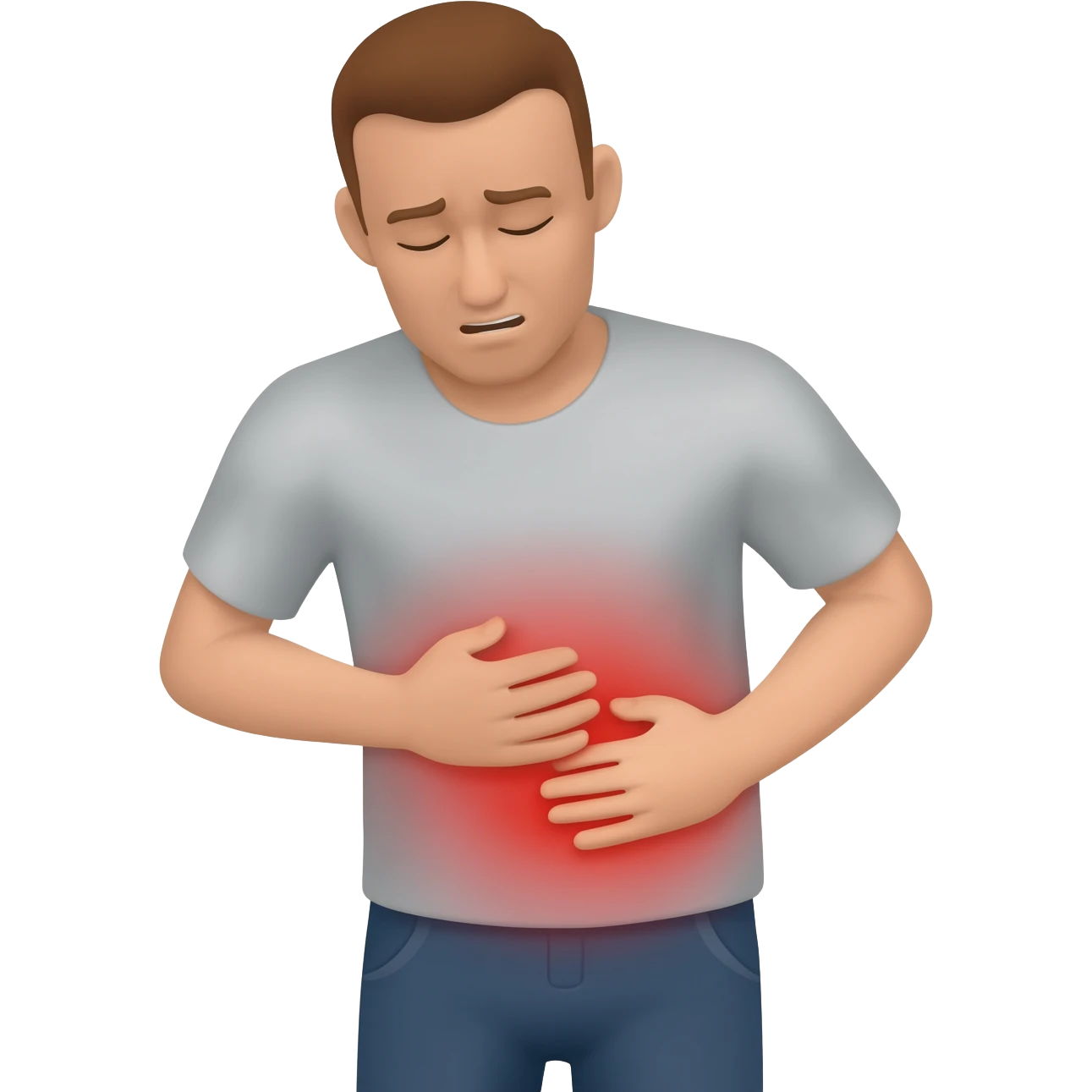 man holding stomach hurting emoji