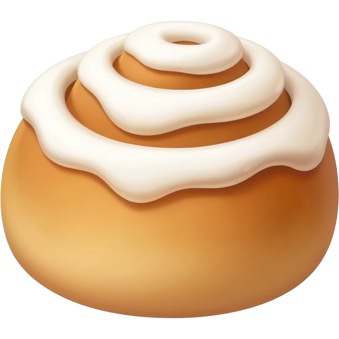 cinnamon roll with white icing on top emoji
