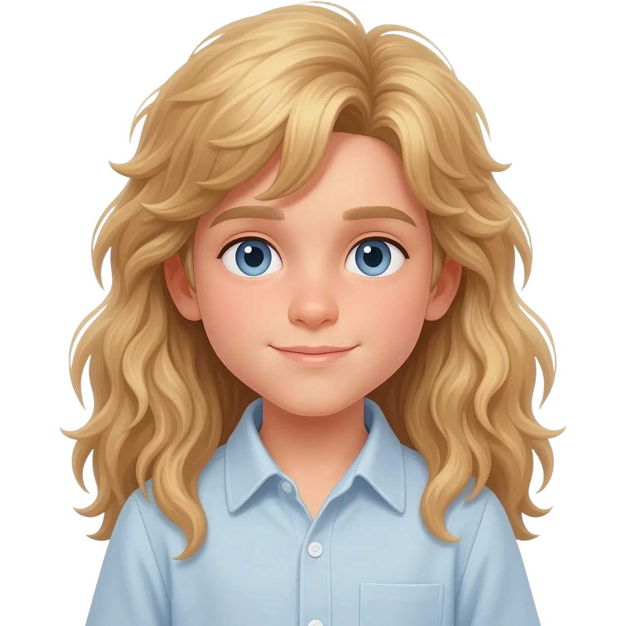 boy with the longest blonde wavy hair emoji