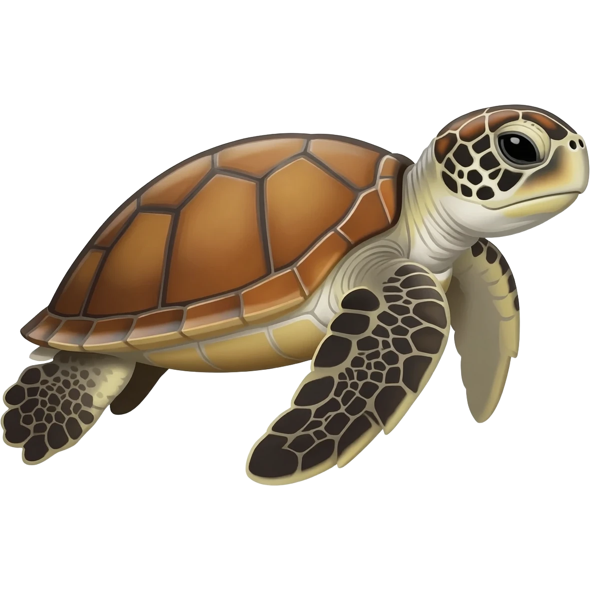 Bebek Caretta caretta denize doğru gidenemojisi oluşturur musun emoji