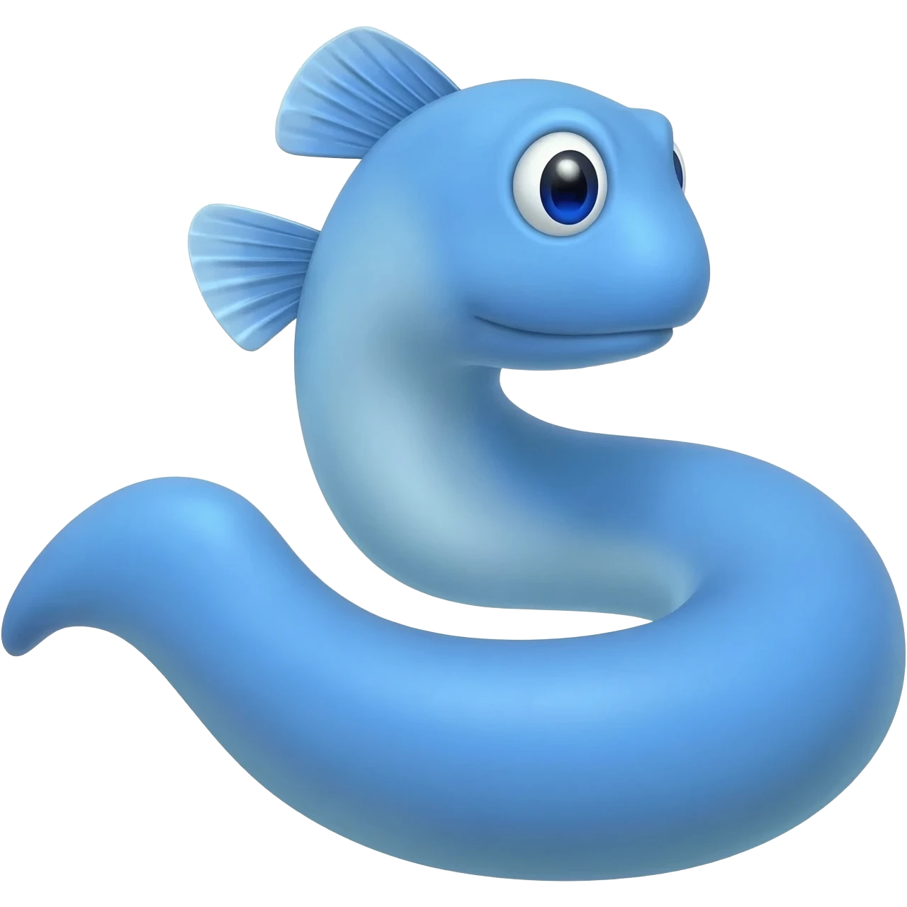 blue eel with 2 fins on each side and a long tail emoji