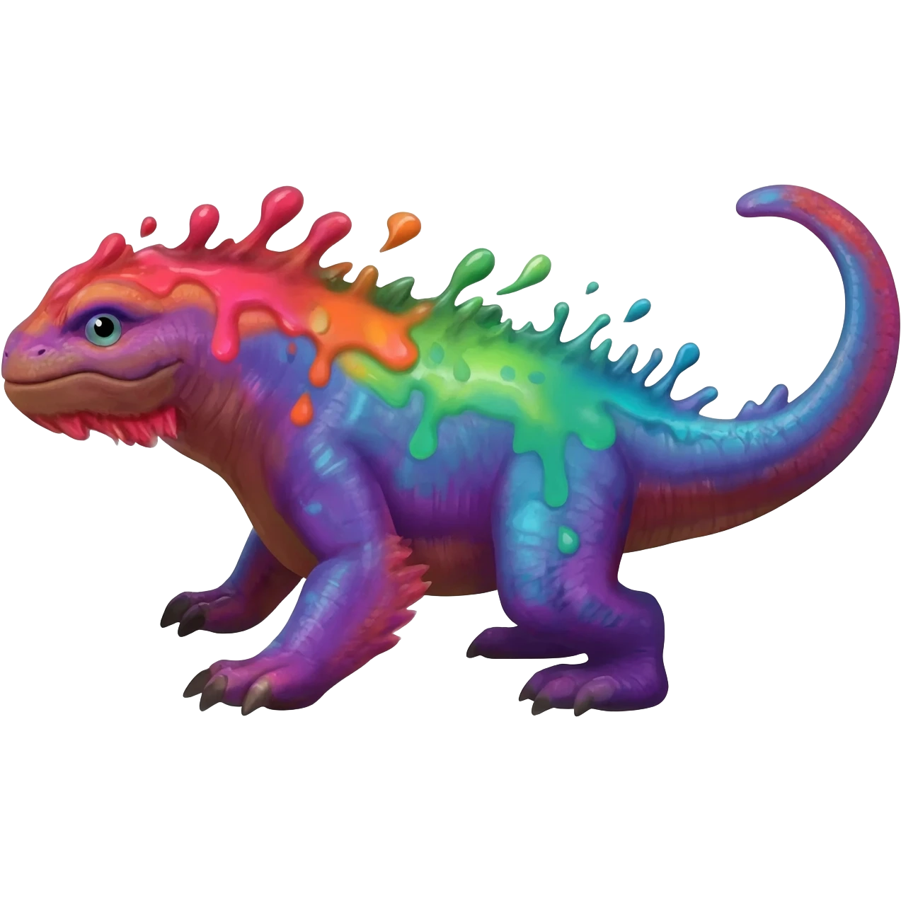 Colorful splash-marked La Creatura fantasy creature  emoji