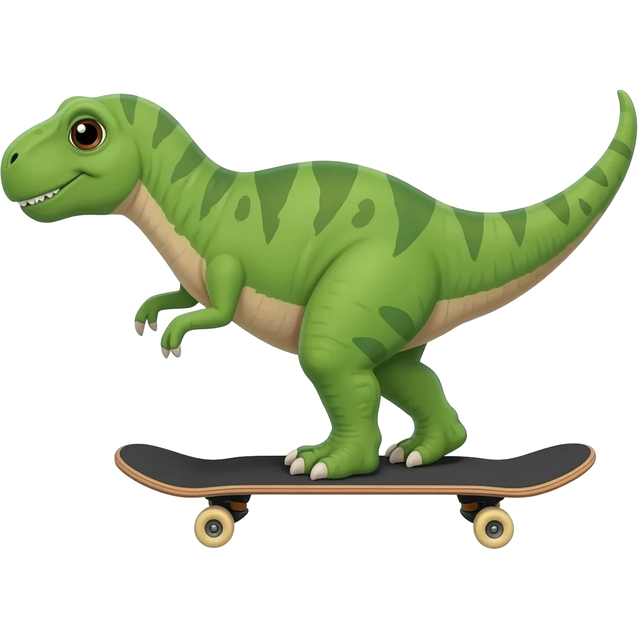 Dinosaur on a skateboard emoji