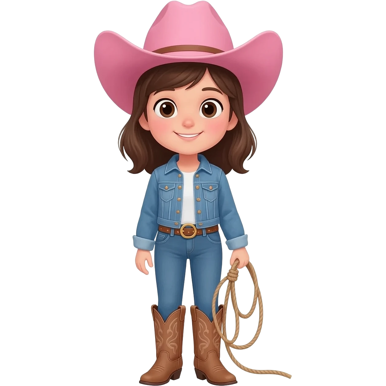 Pink cowboy girl emoji