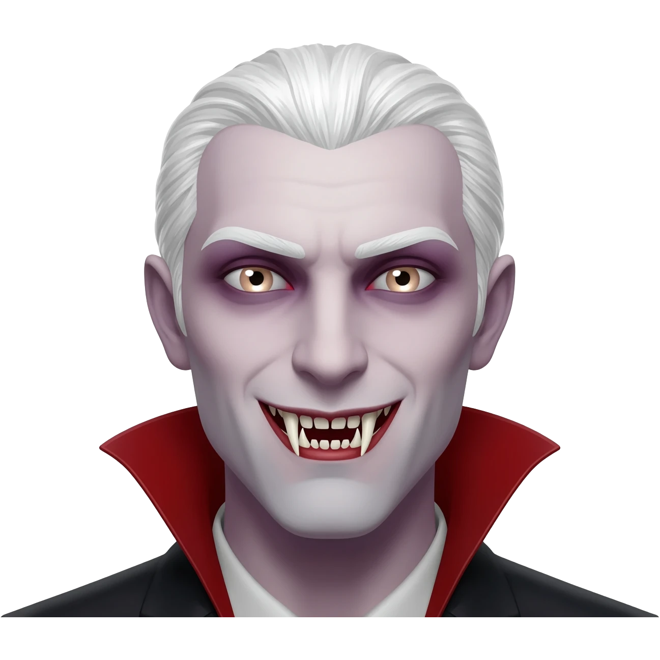 white hair vampire long teeth emoji