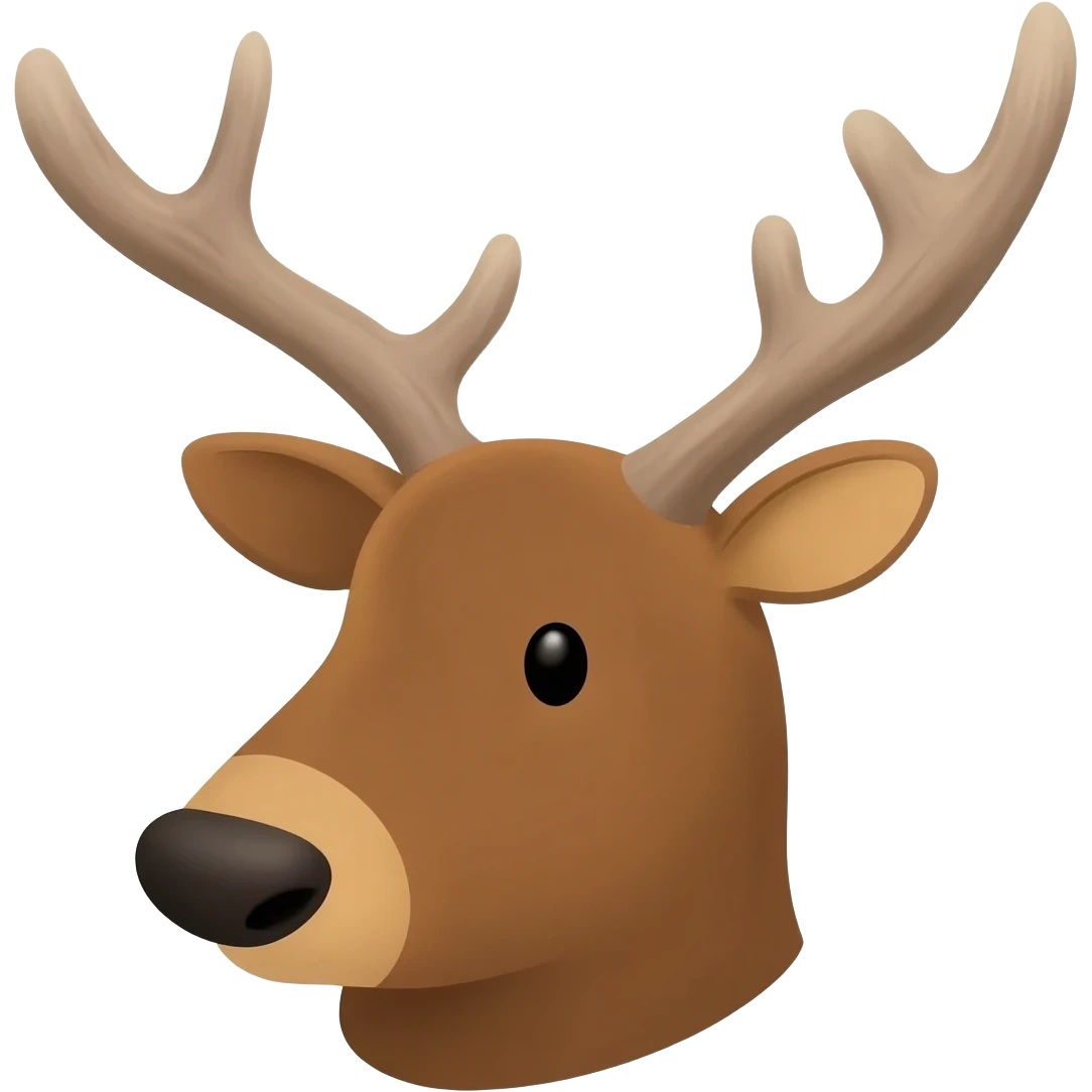 Fröhlicher elchkopf diagonal emoji