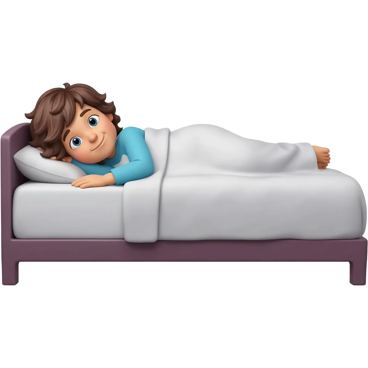 In bed in funny position emoji