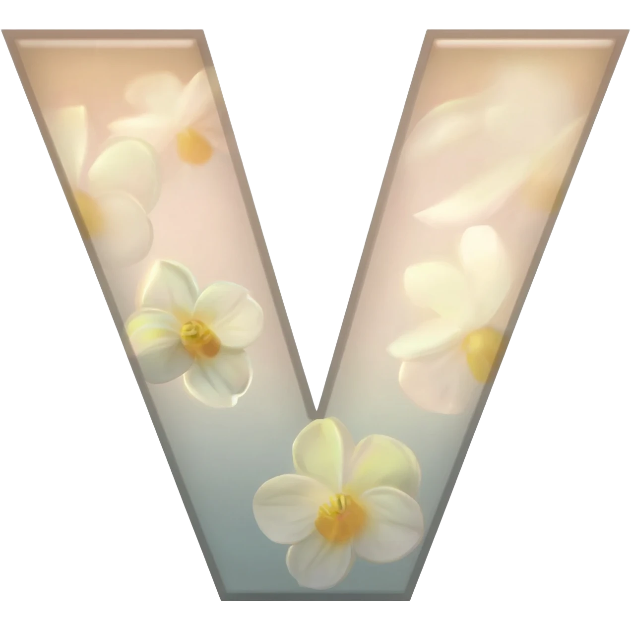 БУКВА V С НАРЦЫССАМИ emoji