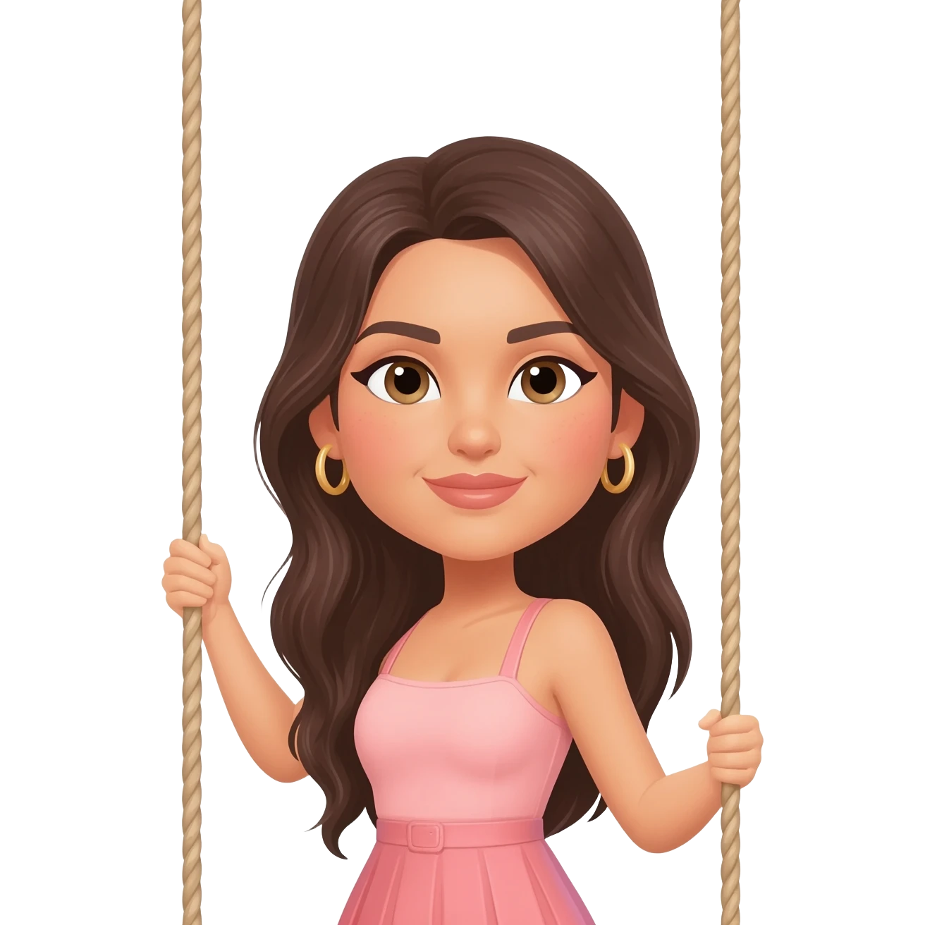 Latina being  in a sex swing emoji