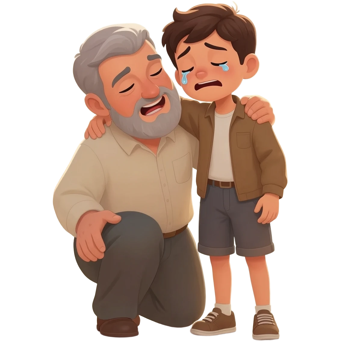 нарисуй как отец обнимет с любовью и слезами  сына возростом 20-24  года во весь рост  ,  времена древнего иерусалима emoji