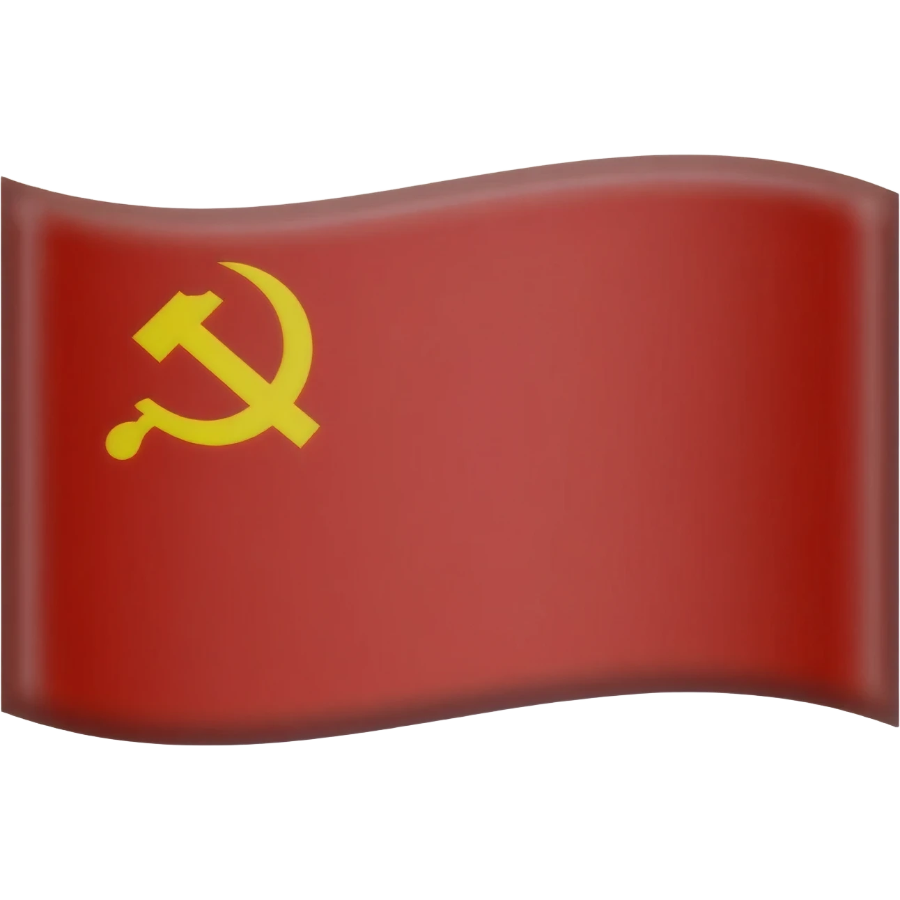 A red flag that has a yellow hammer and a sickle in the top left of the flag emoji
