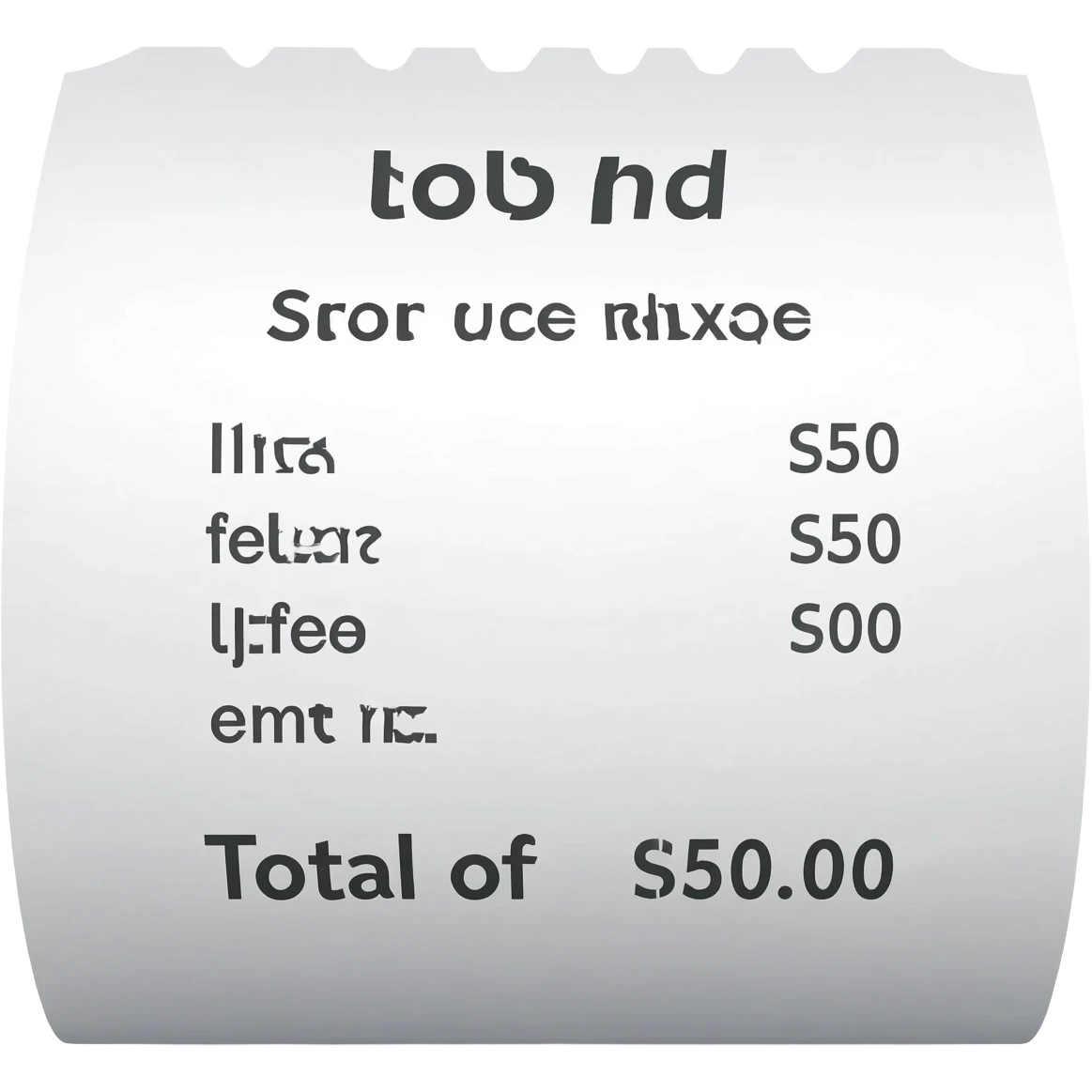 recibo con precio de $50 emoji