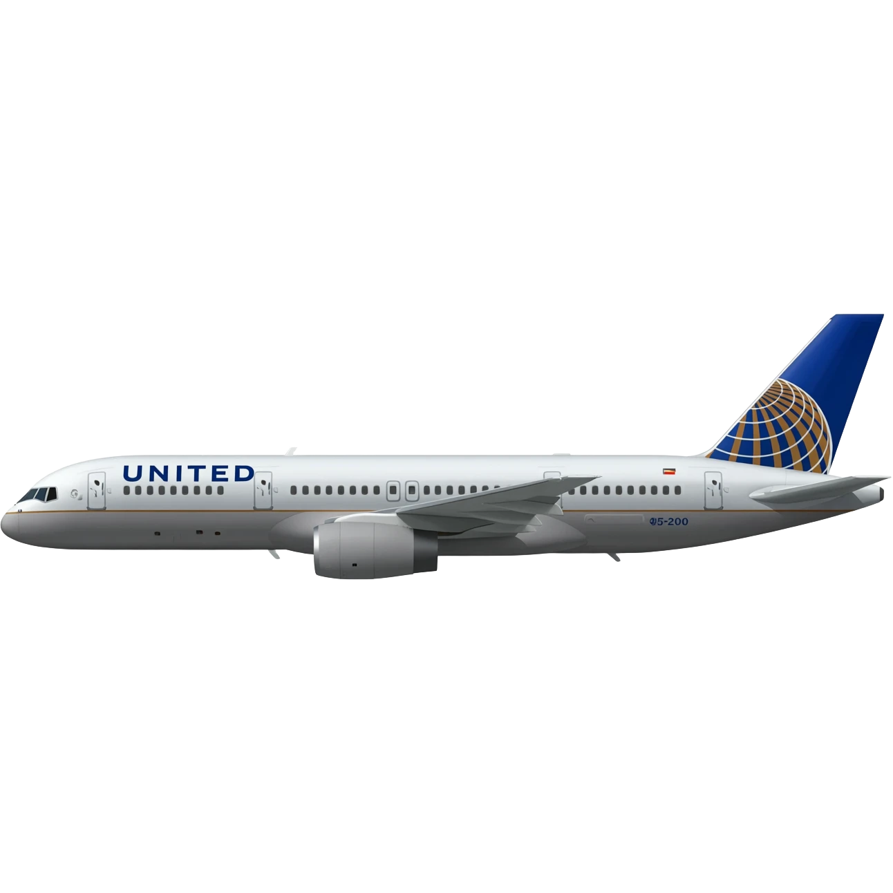 United Airlines Flight 93 (Battleship Gray) Boeing 757-200 emoji