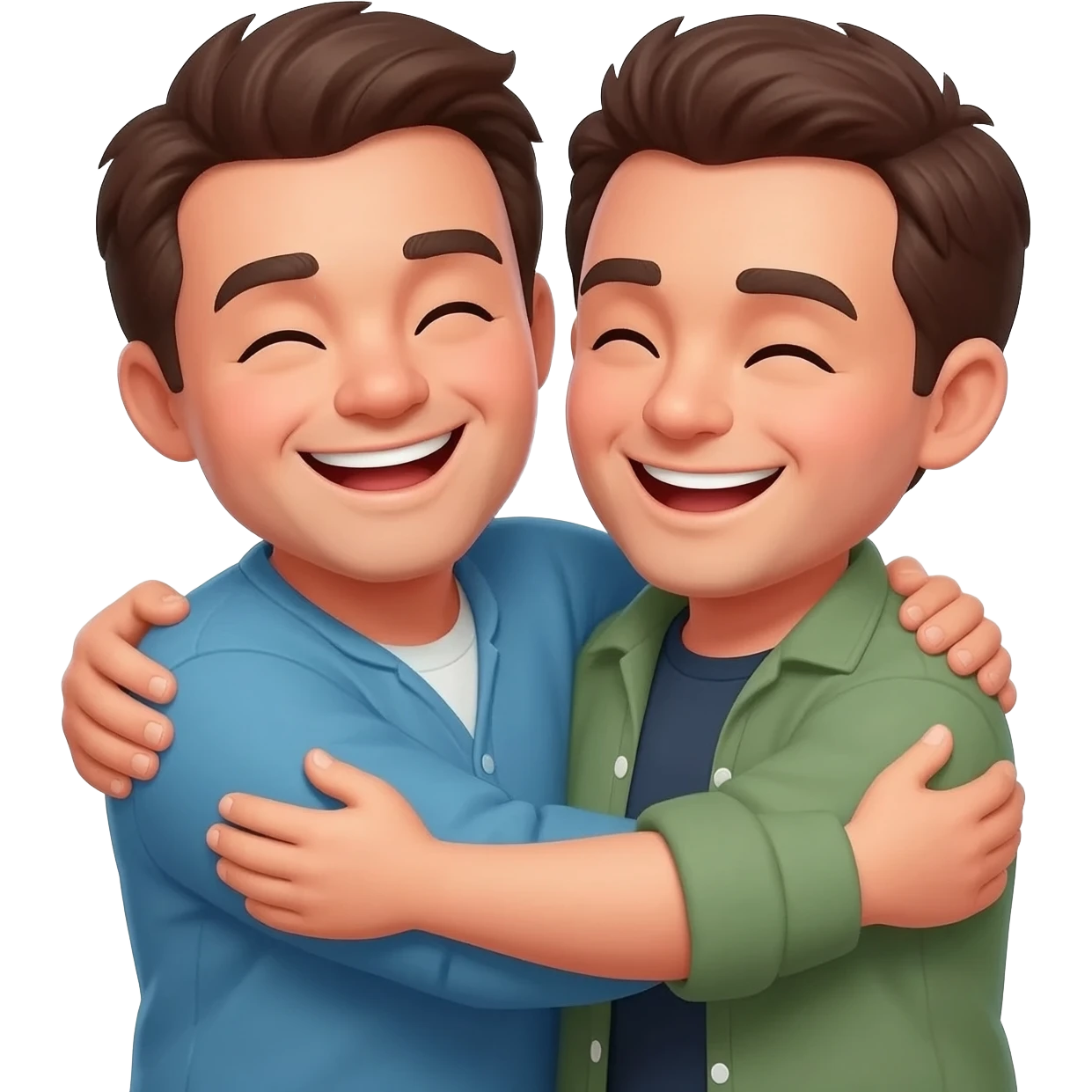 Two men hugging emoji