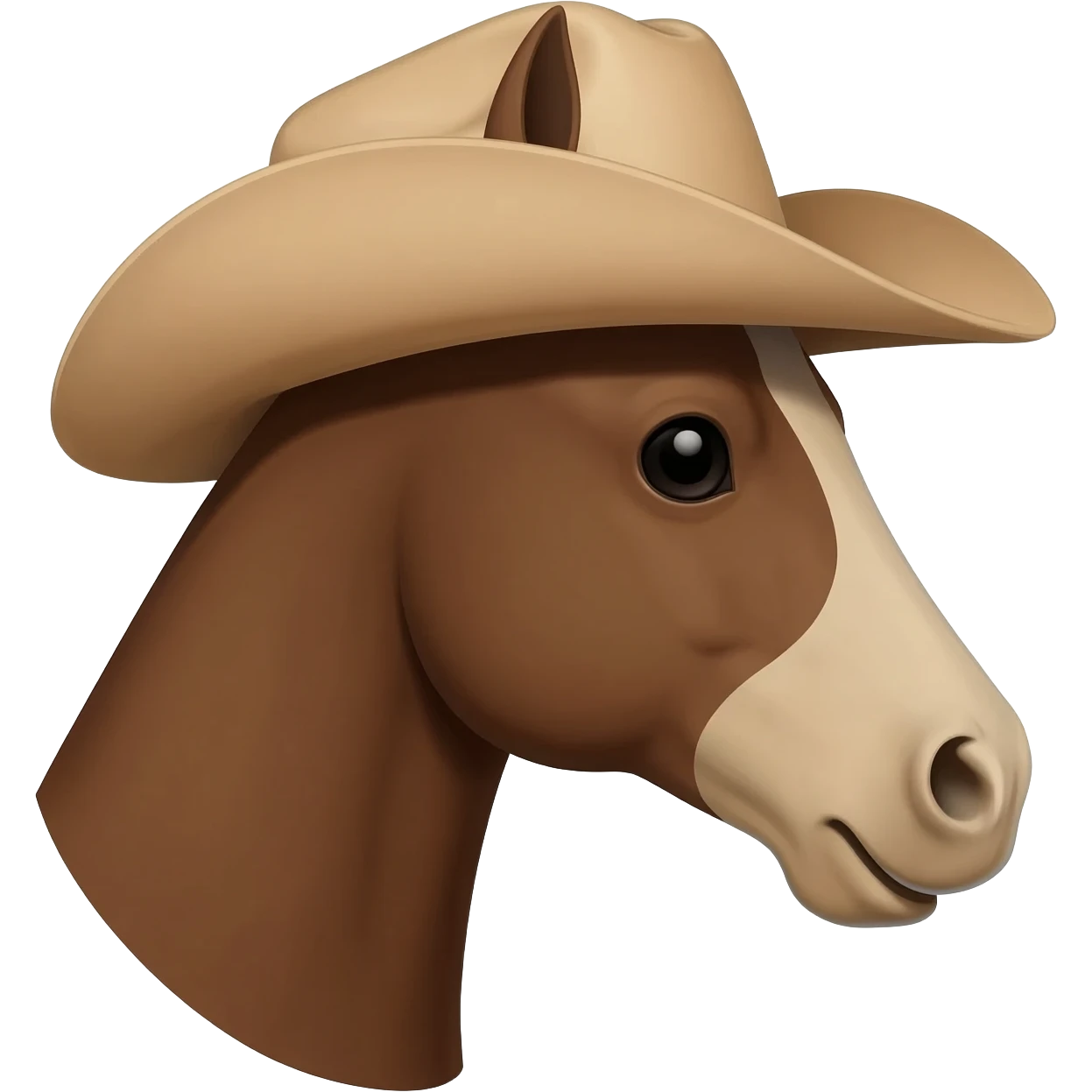 neck up horse wearing cowboy hat emoji
