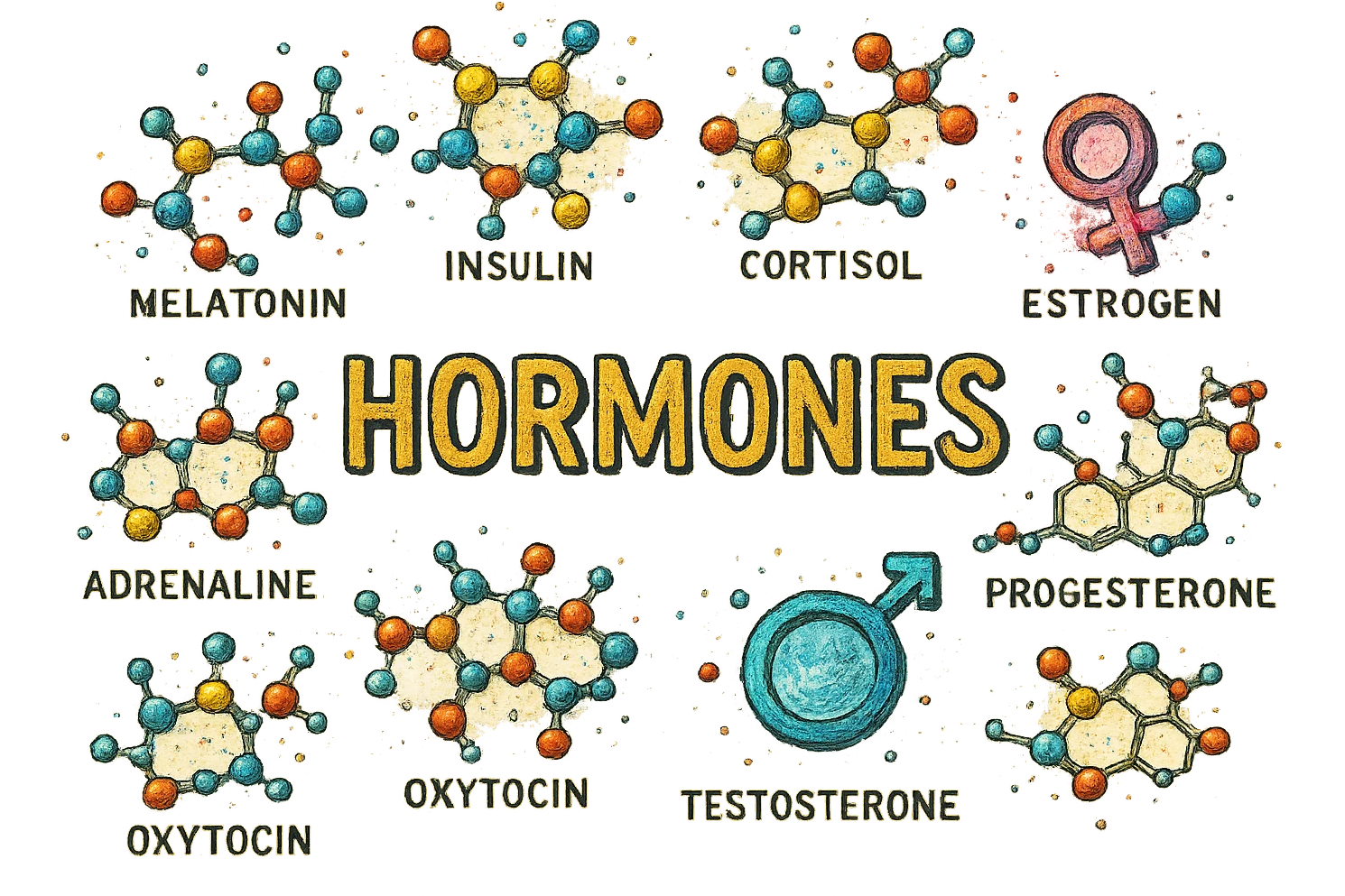 ORMONI ANATOMICI UMANI FLUTTUANO IN ARIA emoji
