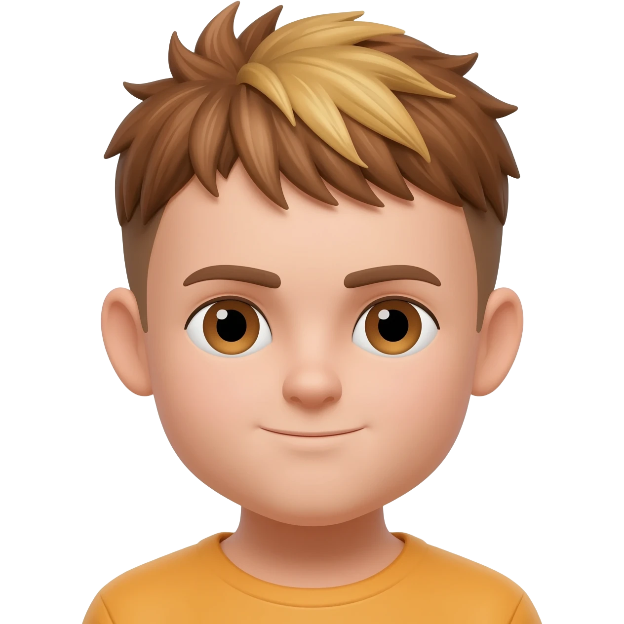 A boy. With the hair in brown and blonde in strands but to be realisef emoji