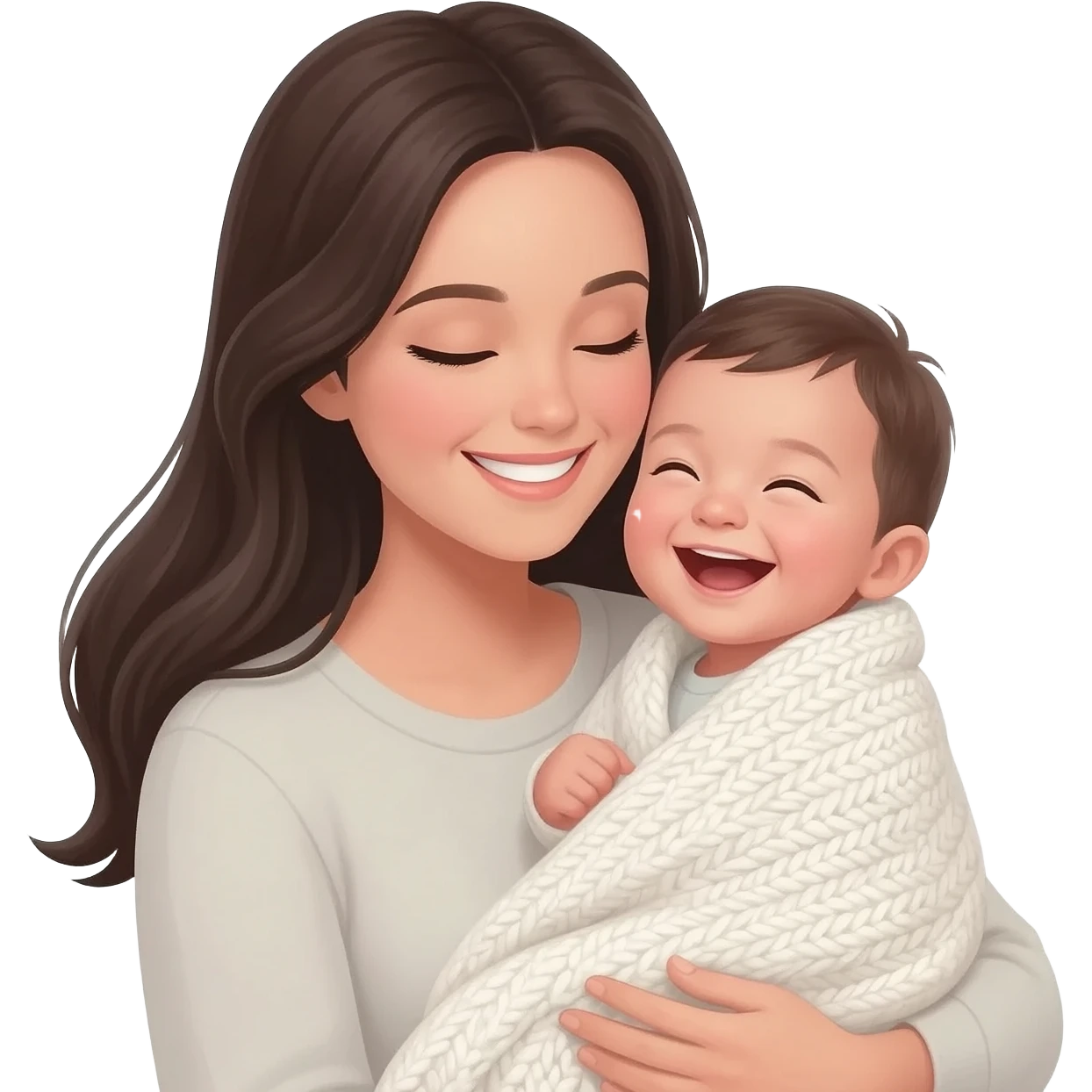 Bebé  un niño y su mama emoji