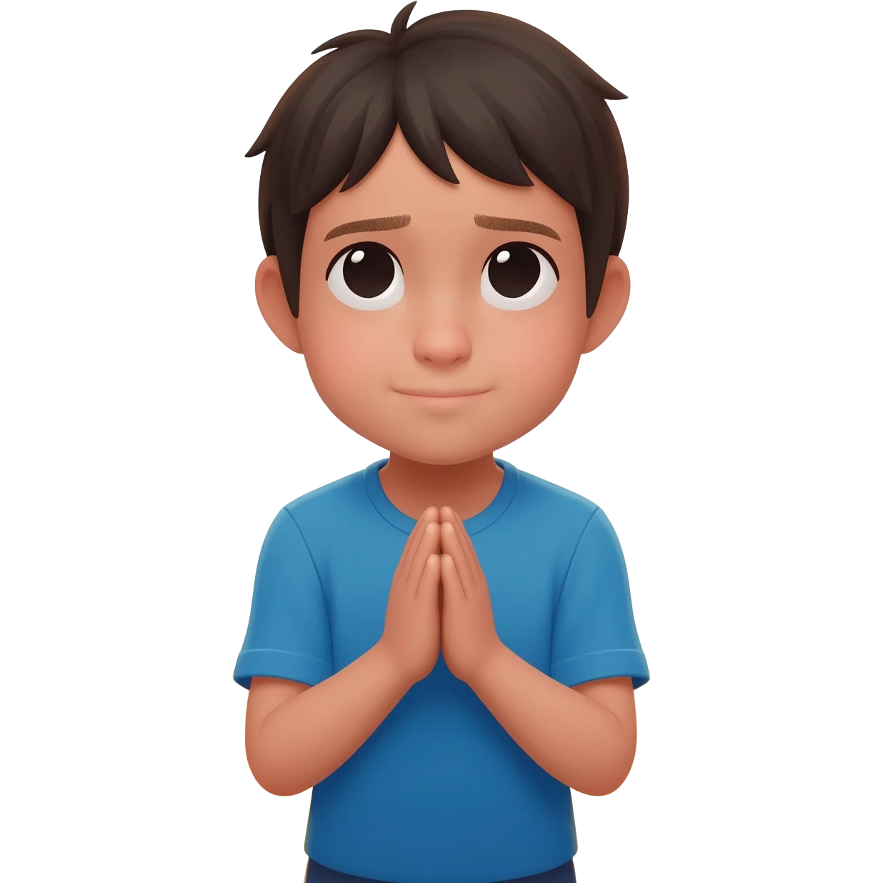 Child like faith with praying hands emoji