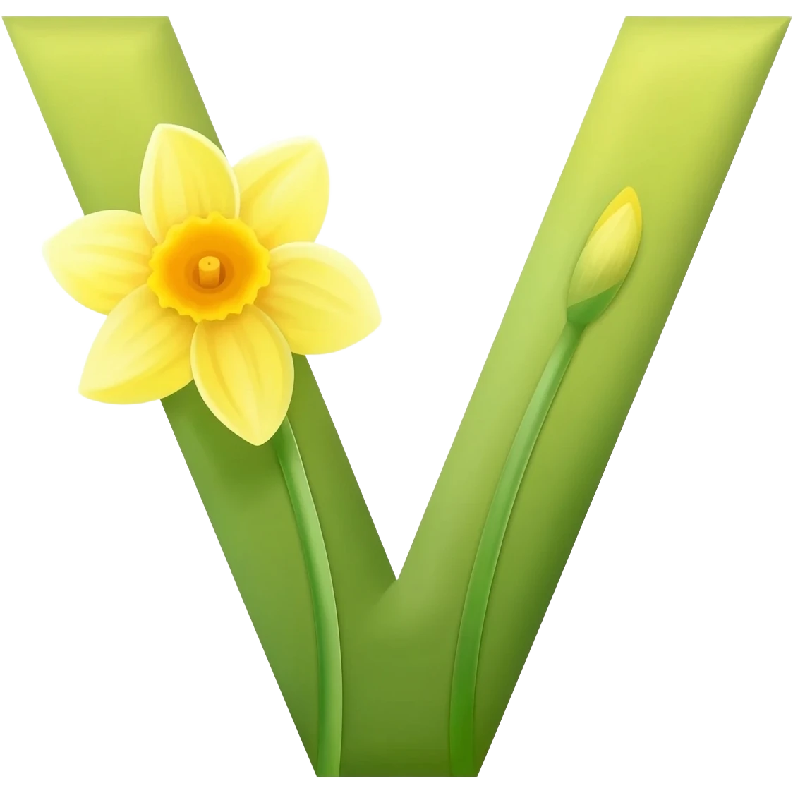 БУКВА V С НАРЦЫССАМИ emoji