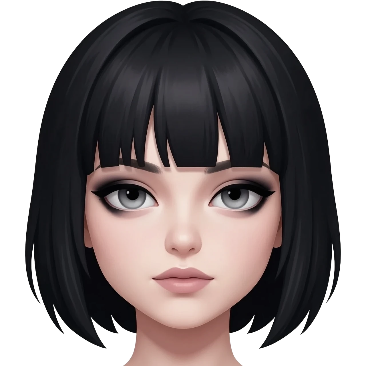 A girl face as an emo emoji