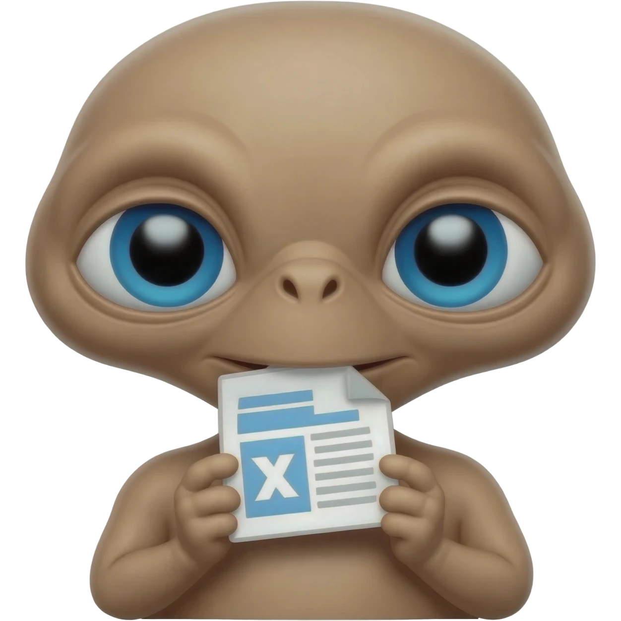 E.T. The Extra-Terrestrial from the movie eating an Excel file icon emoji