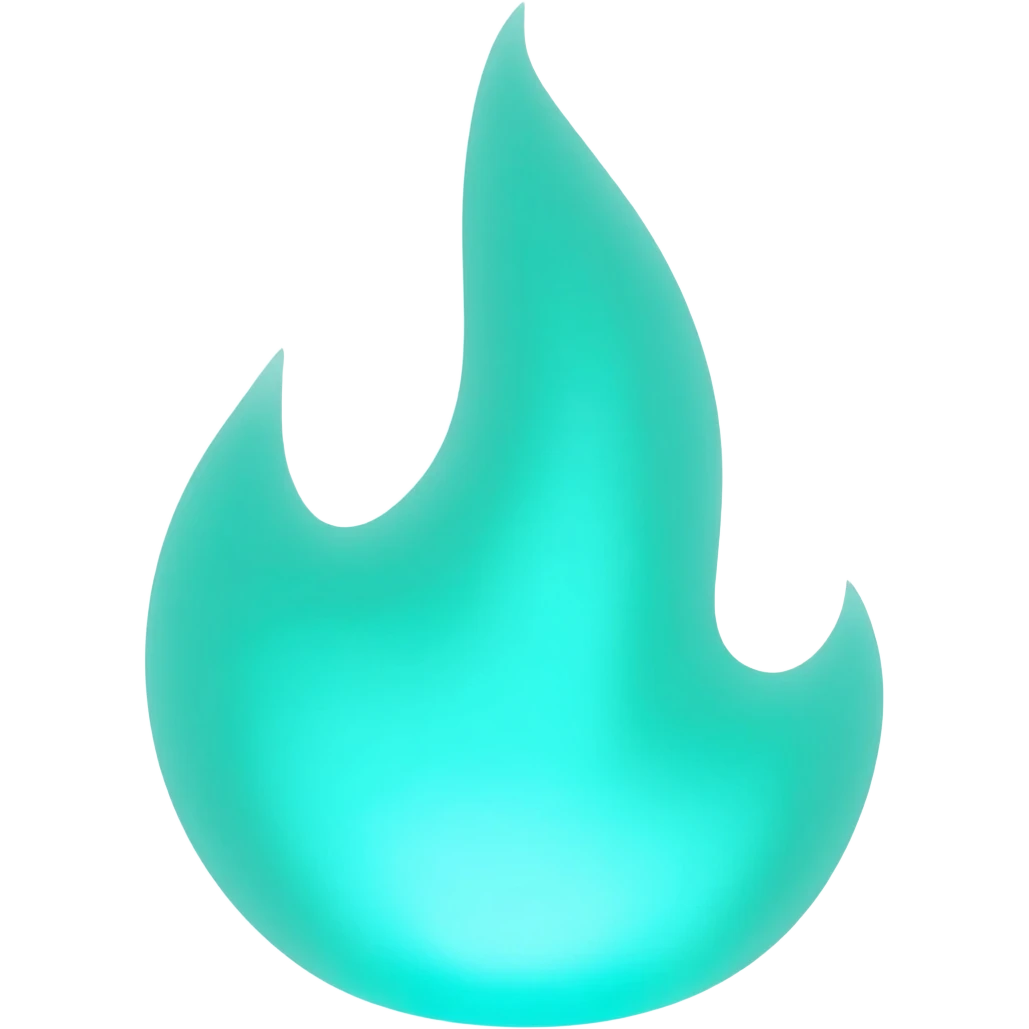 blue green flame emoji
