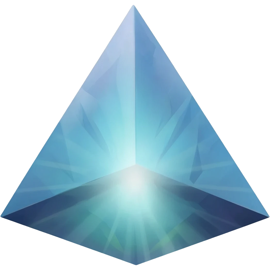 gigantic floating crystal pyramid emitting radiant beams emoji
