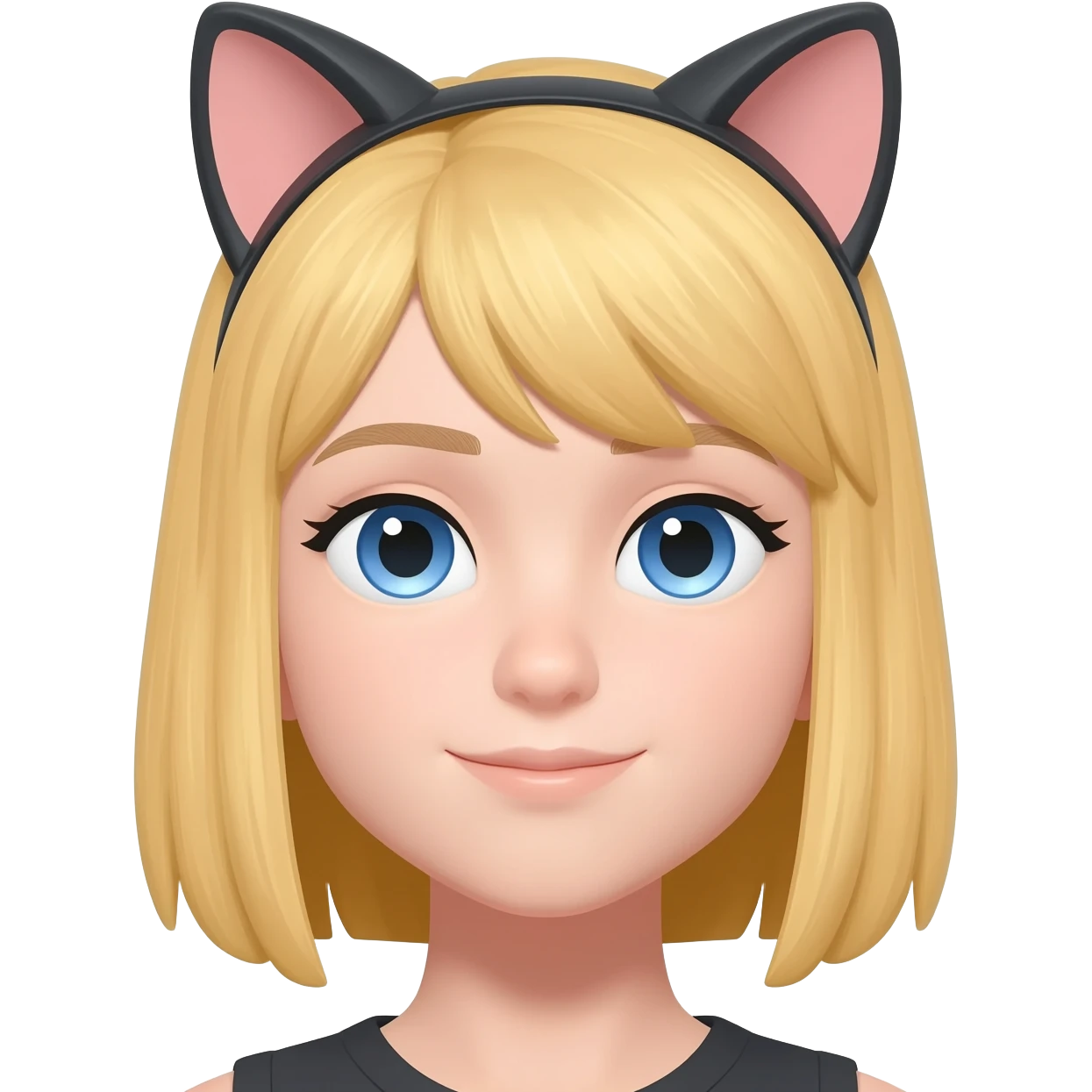 fille blonde yeux bleu oreille chat emoji