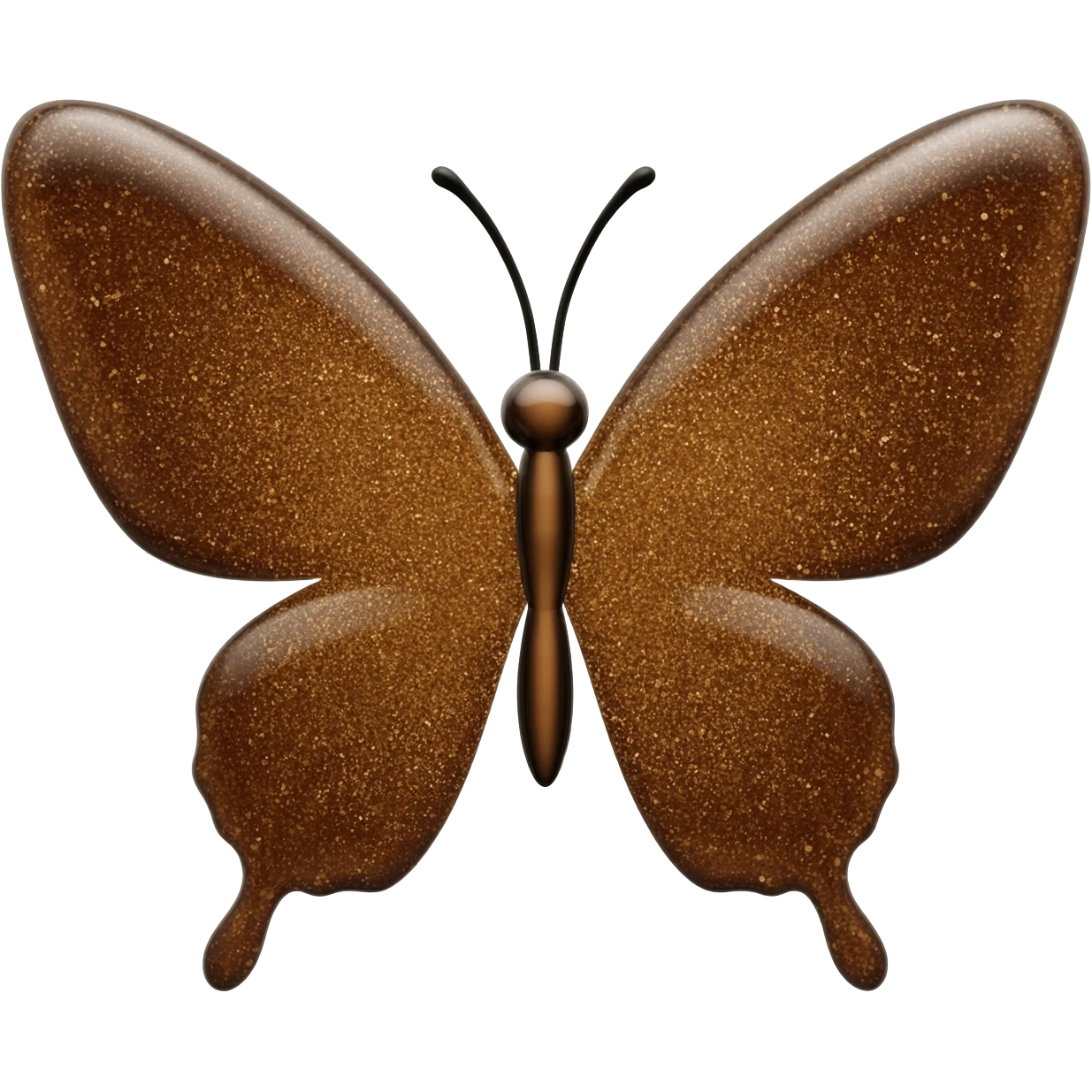borboleta marrom vidro gliter emoji