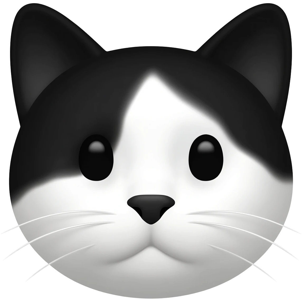 head of a bicolor cat with a black nose and a black chin emoji