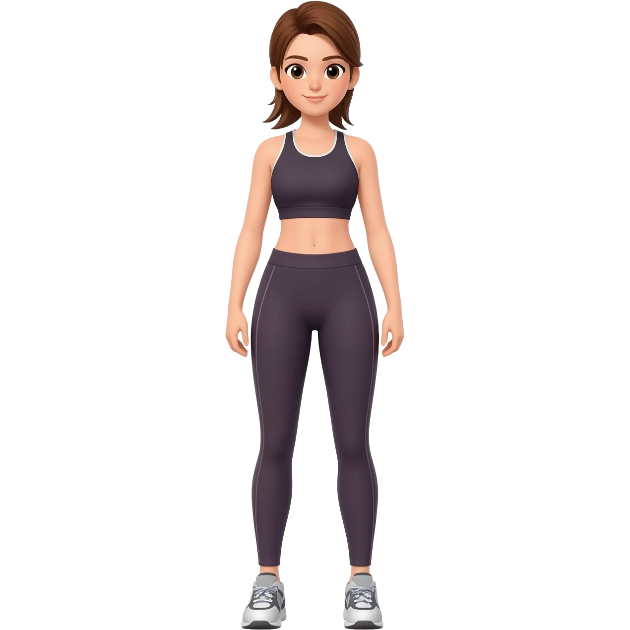 beautiful athletic girl in full growth emoji