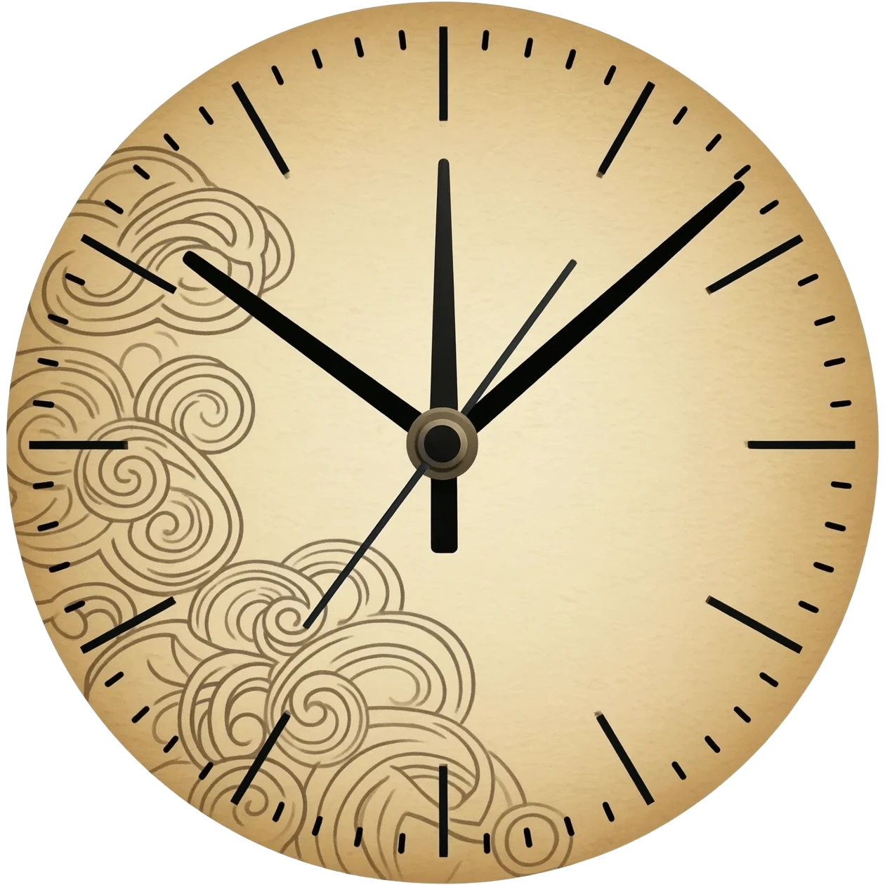 pretty and zen coloring on a clock face emoji